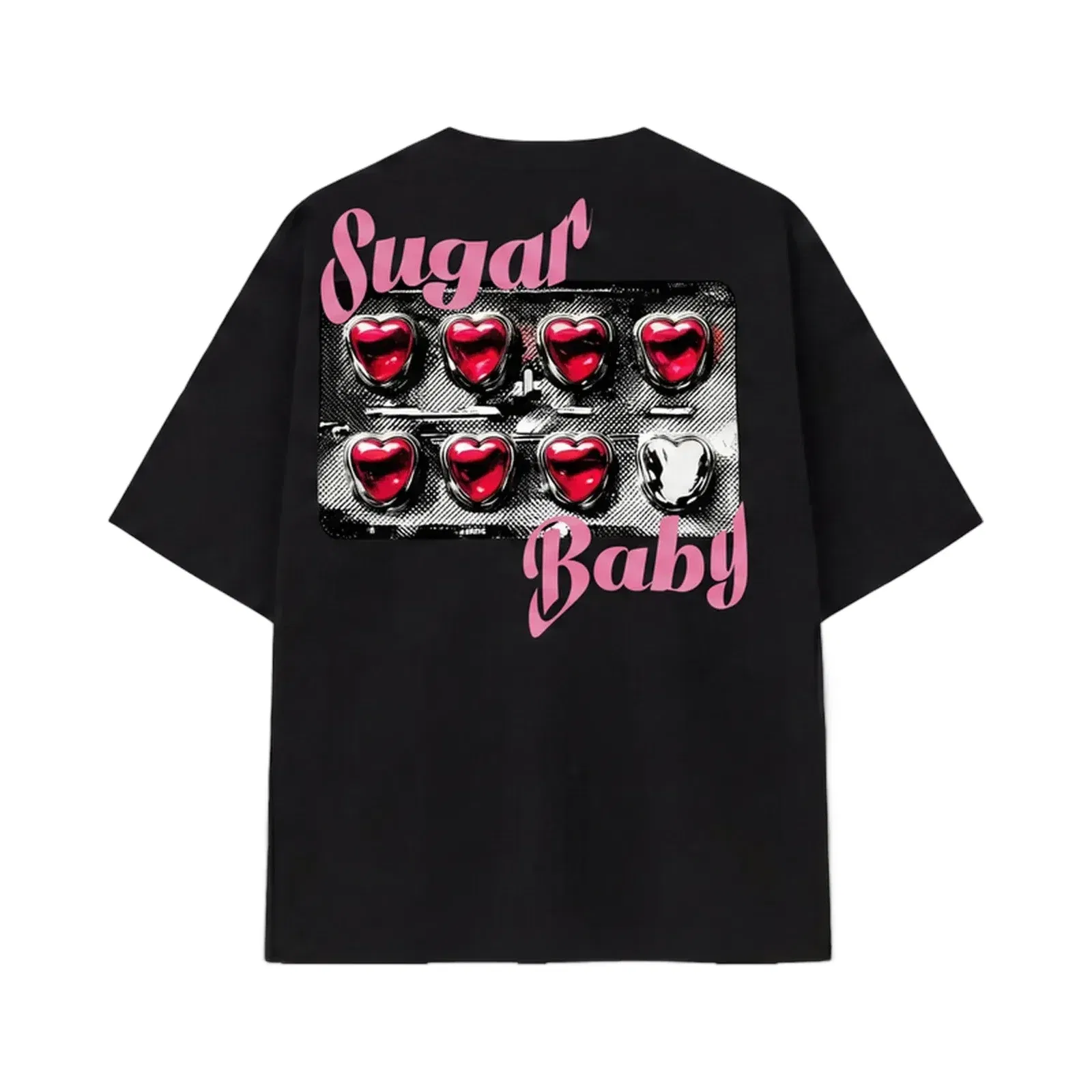 Forfksake Sugar Baby Pills Black T-Shirt