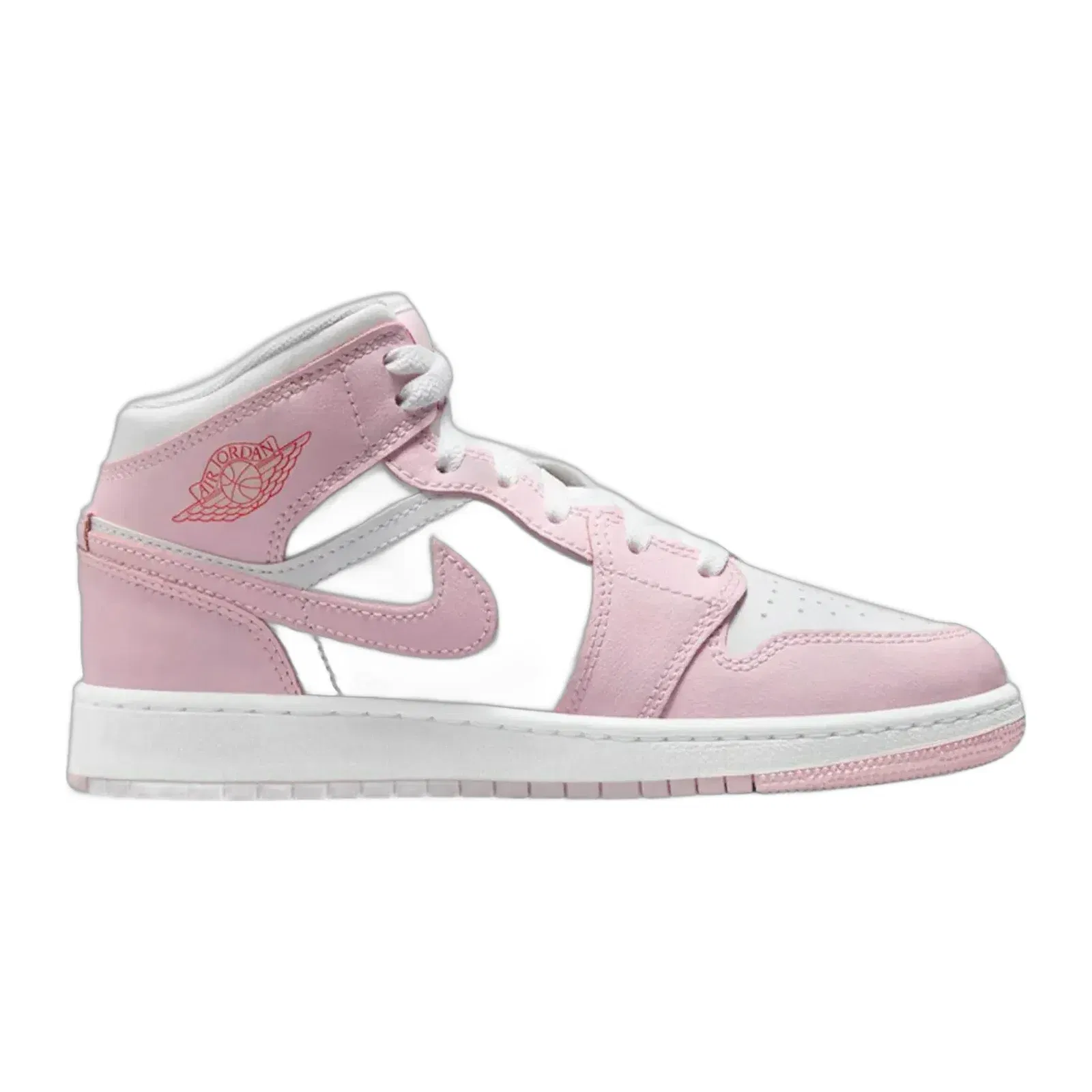 Jordan 1 Mid Pink Foam Fire Red (GS)