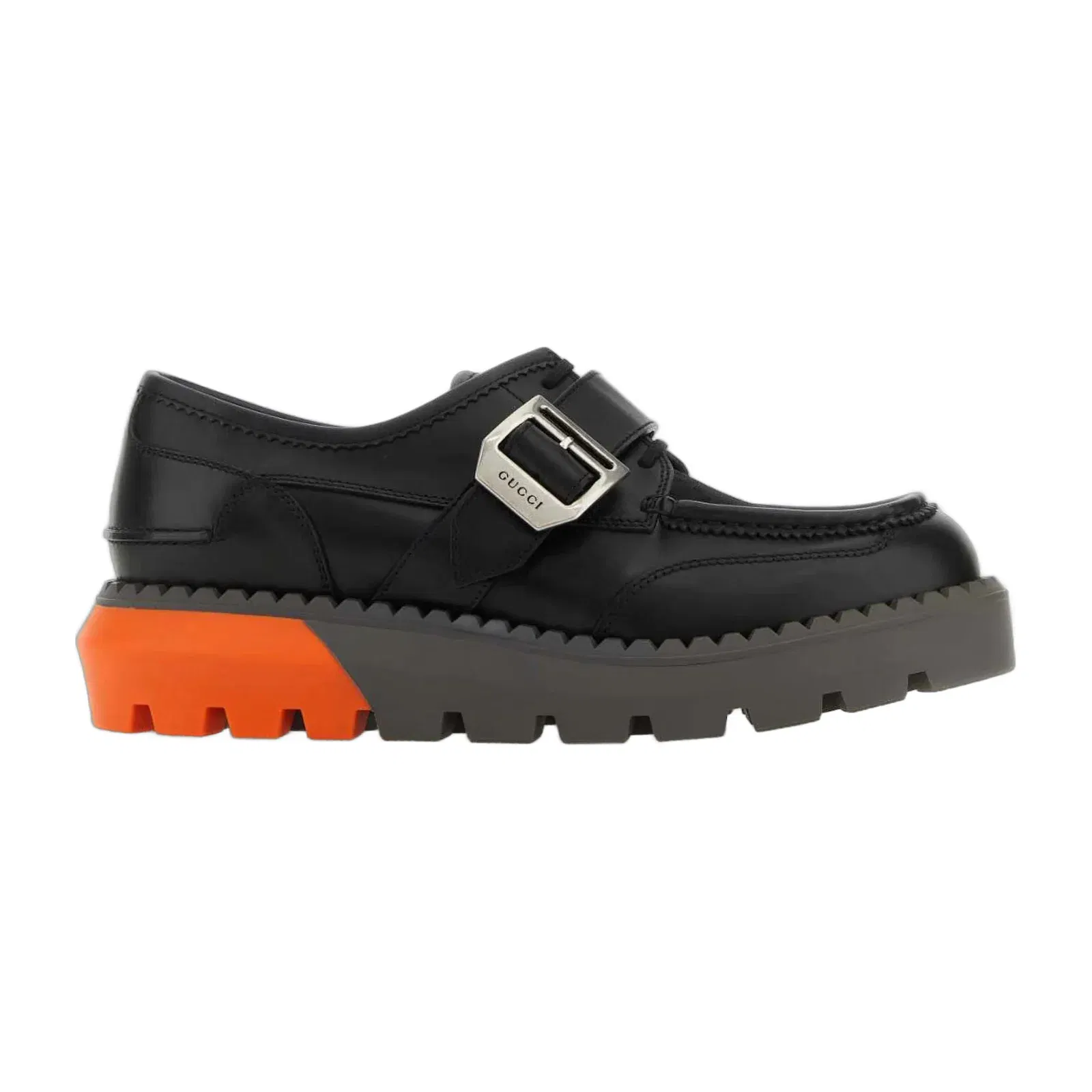 Gucci Lace Up Shoe Buckle Black Orange