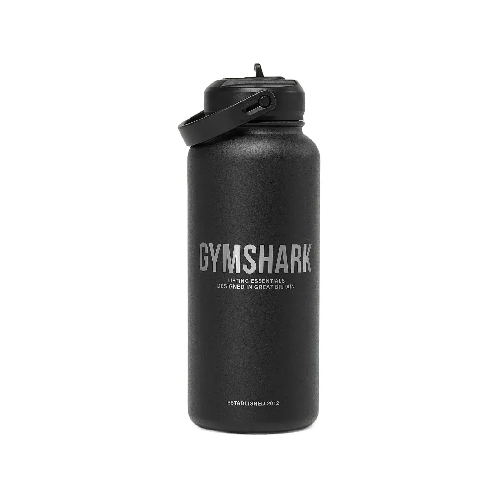 Women's Gymshark Metal Insulated Straw Bottle 1L Black