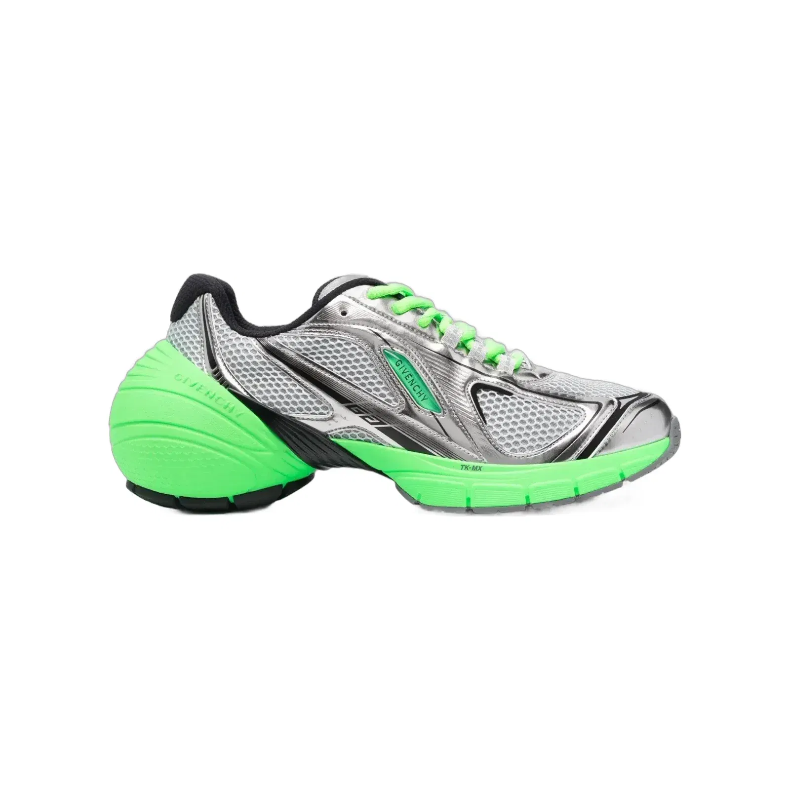 TK-MX Runner Faux Metallic Leather-Trimmed Mesh Sneakers