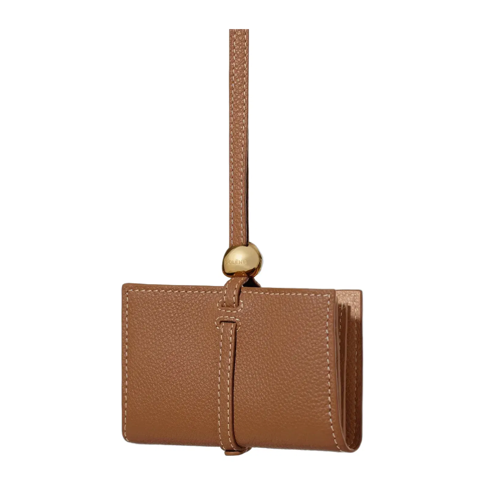 Polene Kaye Card Holder Textured Duo Camel