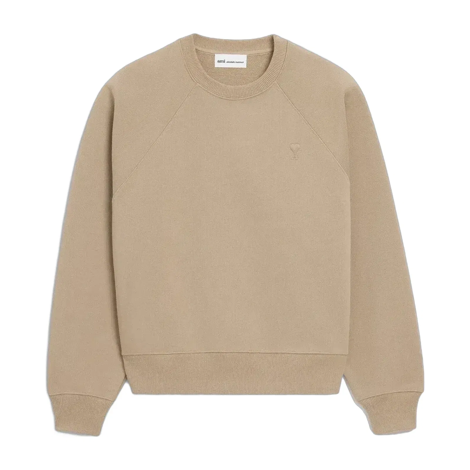 Beige Cotton Embossed Ami De Coeur Sweatshirt