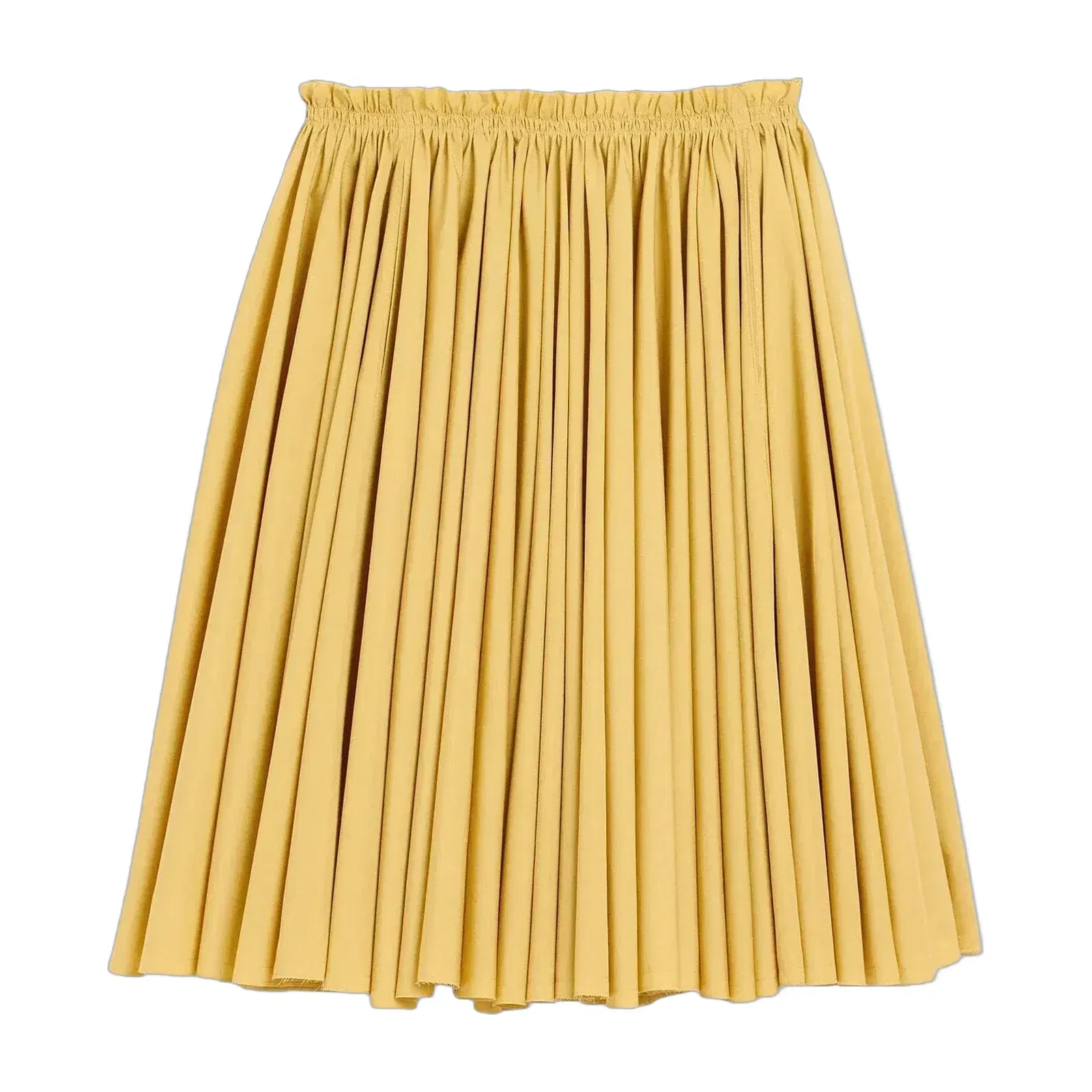 AmiParis Yellow Cotton Midi Corolla Skirt Women's