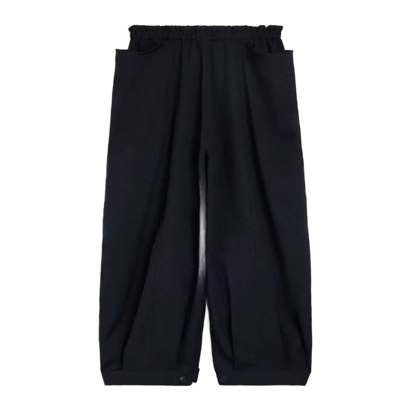 Y-3 CROPPED TOP FLARED SPORT UNIFORM TRACK PANTS { BLACK