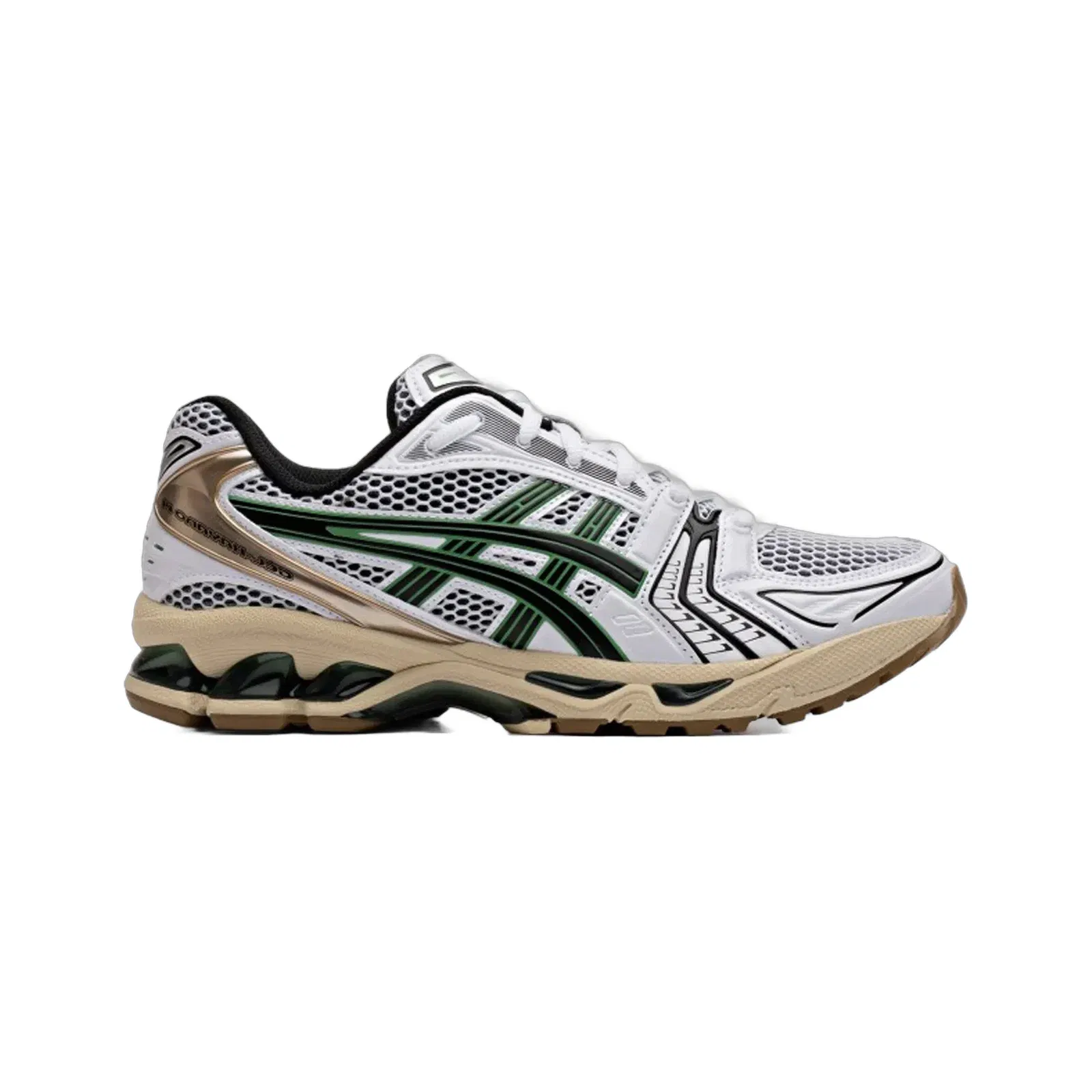 ASICS GEL-KAYANO 14 { WHITE/HINOKI BEIGE