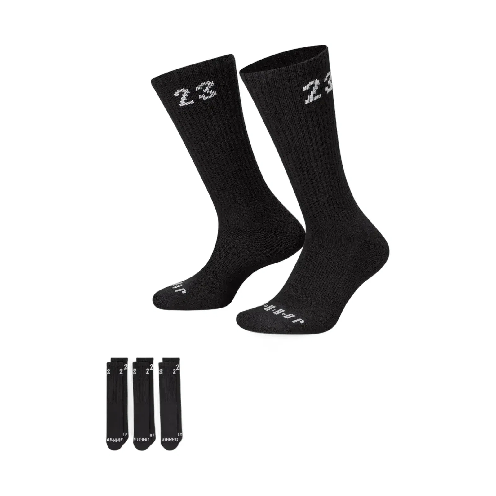 Jordan CREW SOCKS (3 PAIRS) { BLACK