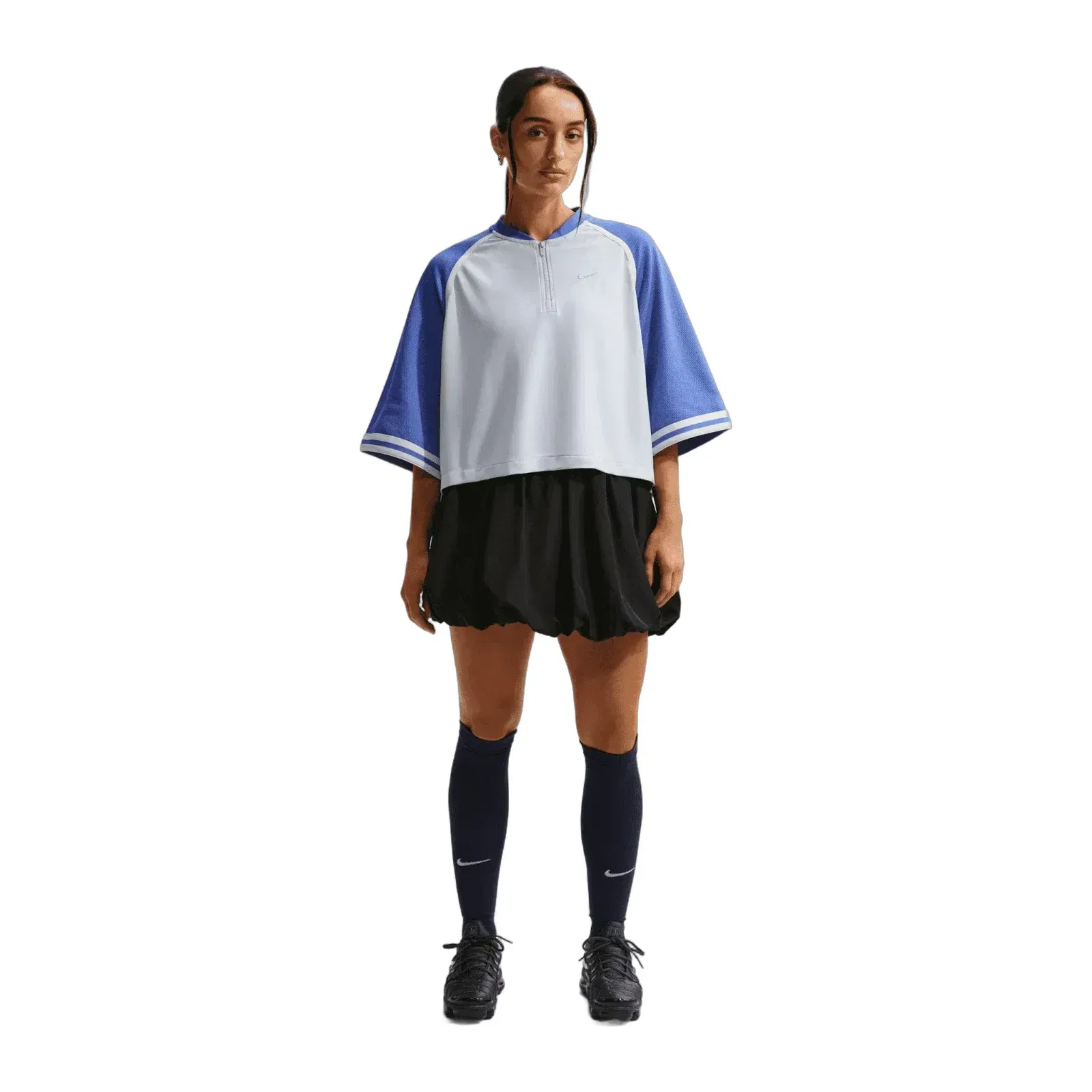 NIKE SPORTSWEAR OVERSIZED TOP { PURE PLATINUM/LT MEDIUM BLUE
