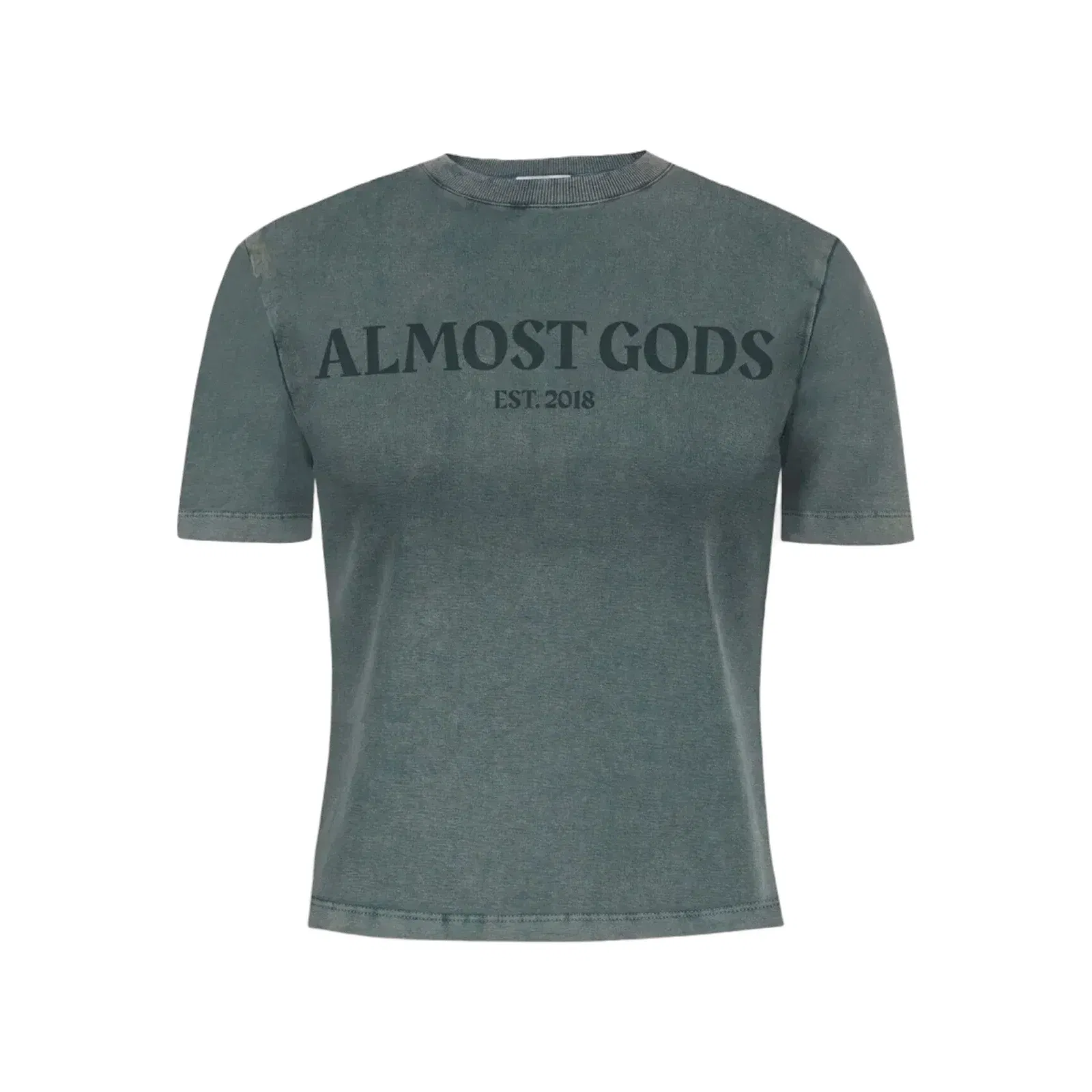 ALMOST GODS STONEWASHED ALMOST GODS T-Shirt IN GRANITE { GREY/CBLACK