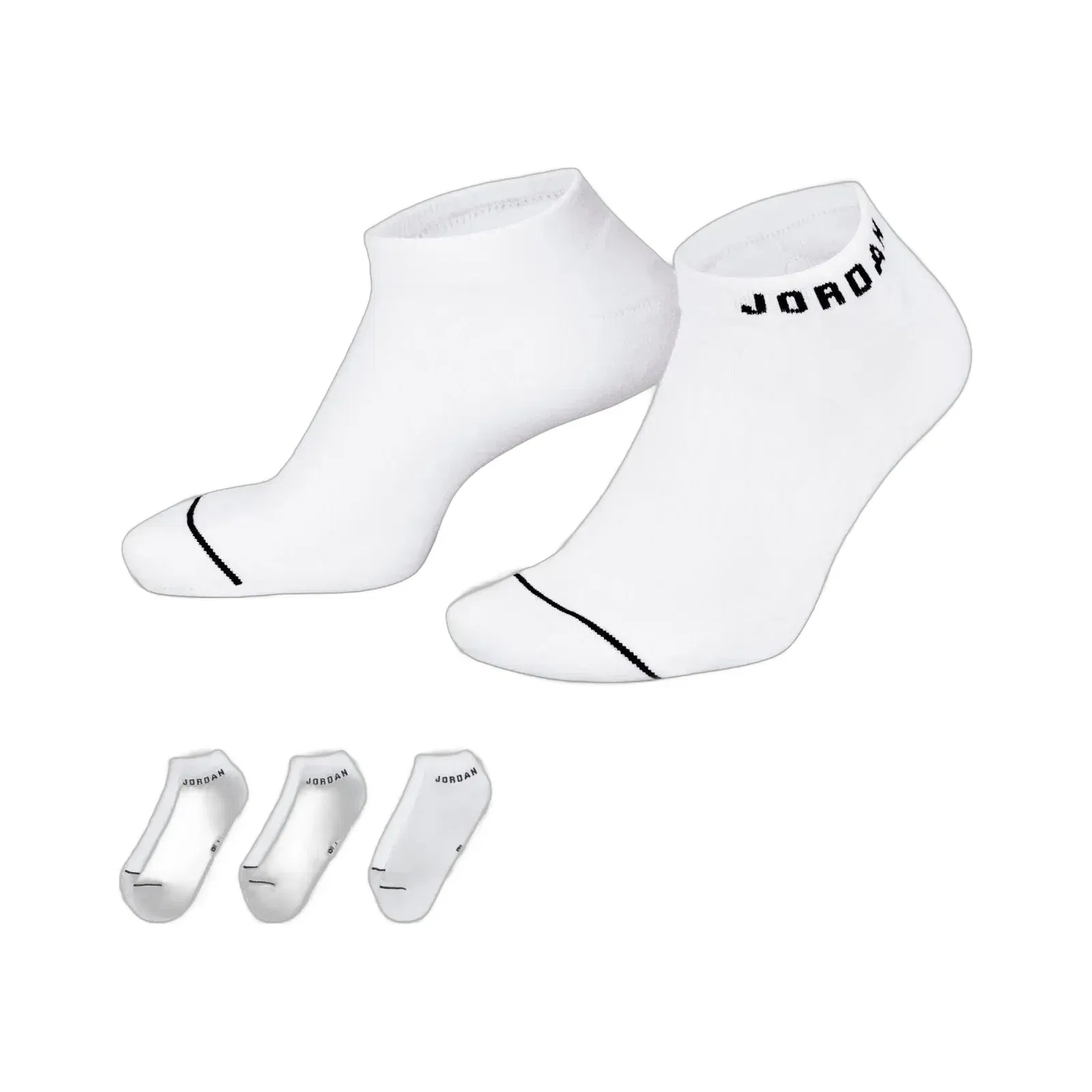 Jordan EVERYDAY NO-SHOW SOCKS (3 PAIRS) { WHITE/BLACK