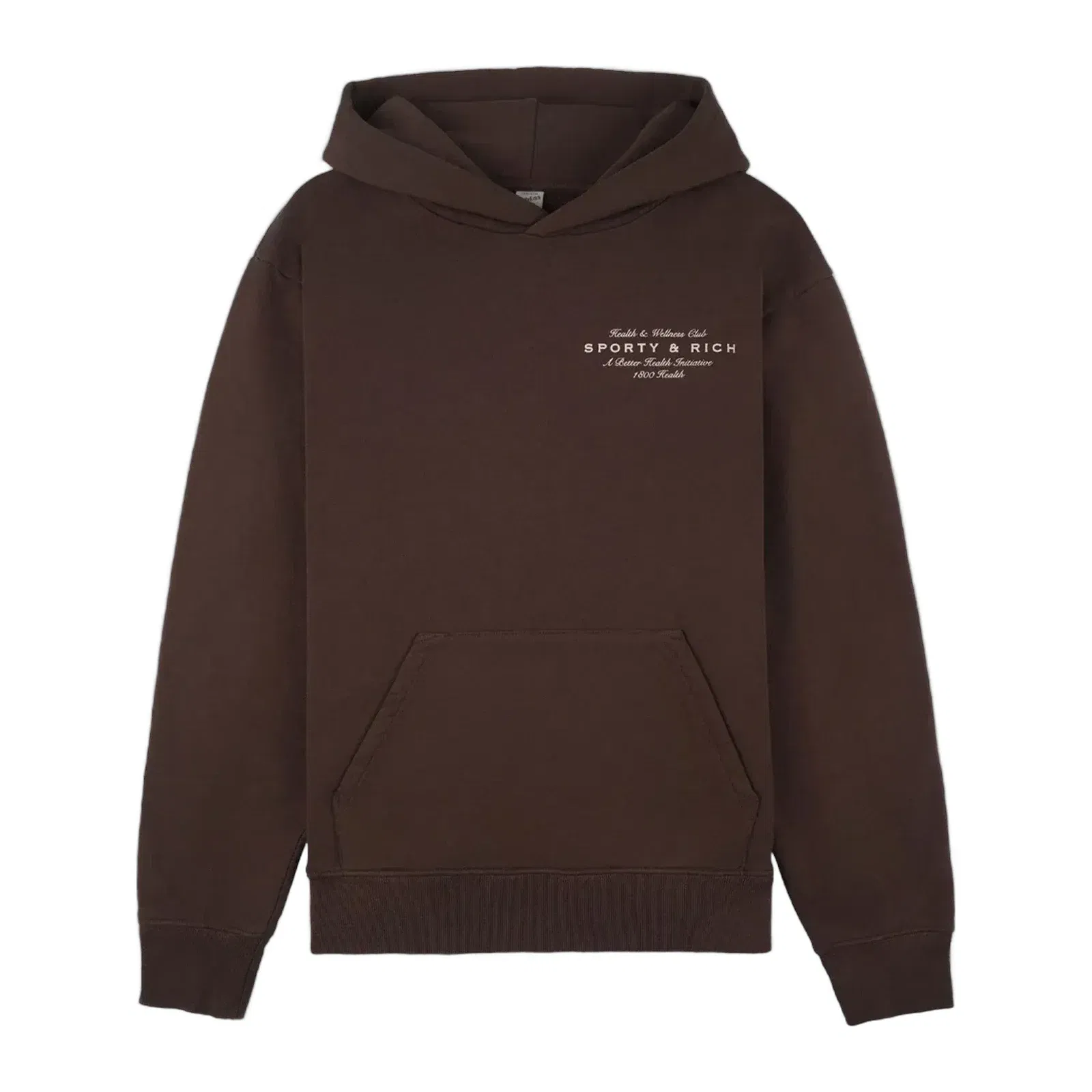 SPORTY & RICH HEALTH INITIATIVE HOODIE { CHOCOLATE/CREAM