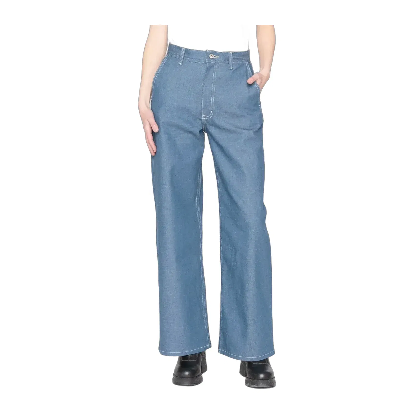 Naked & Famous MAUDIE - ANTIQUE BLUE DENIM STRETCH { BLUE