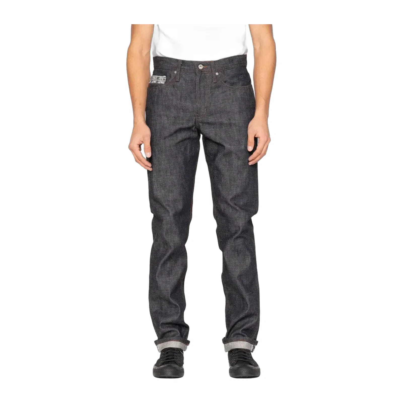 Naked & Famous WEIRD GUY - LOVE & PEACE SELVEDGE { BLUE