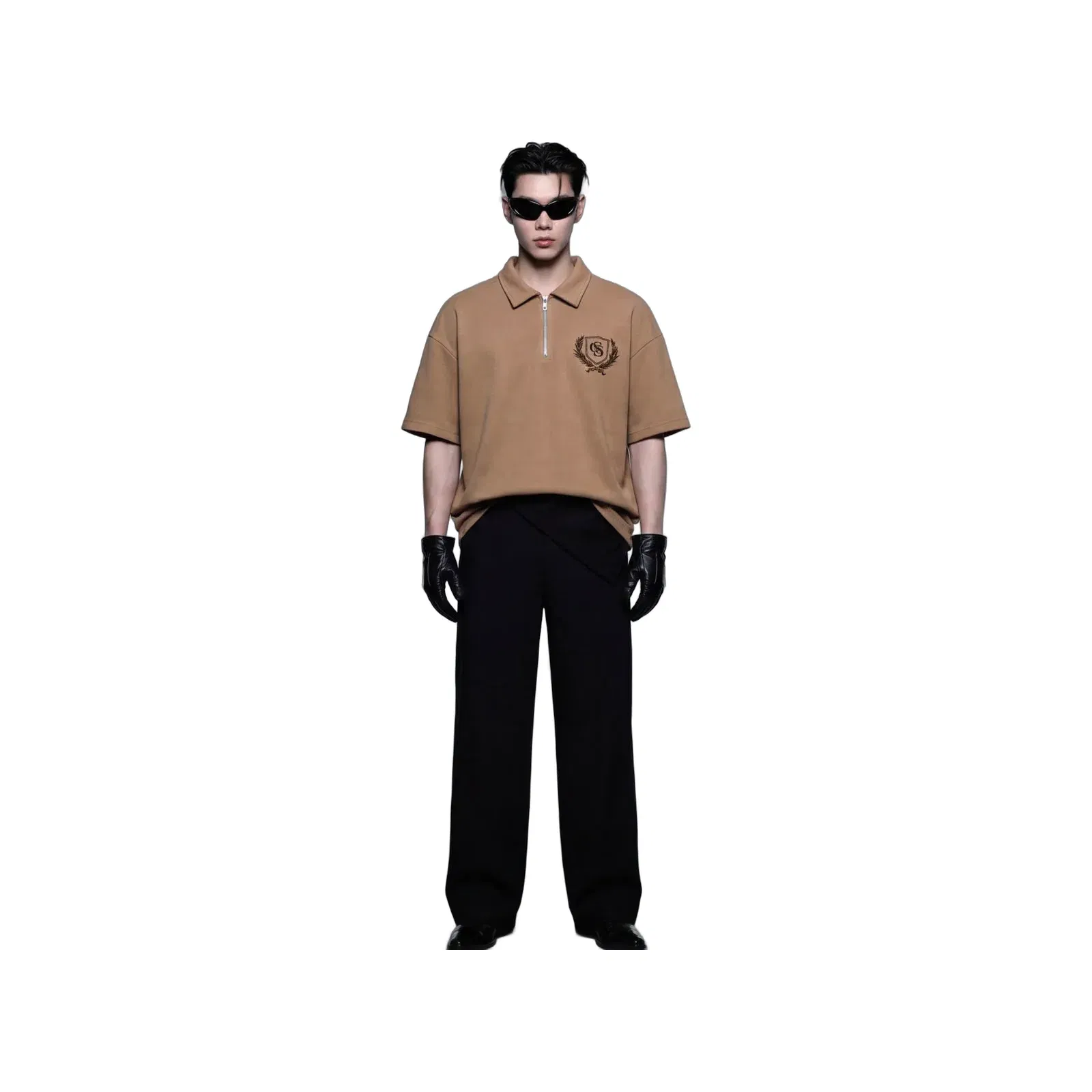 Off Supply Elegance In Motion Sand Quarter Zip T-shirt