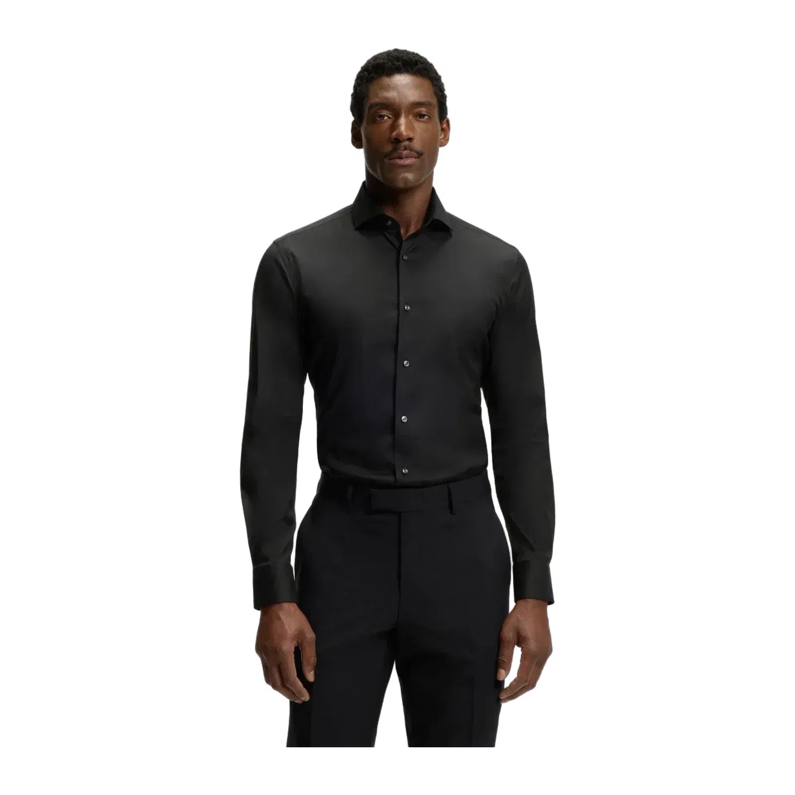 Boss Slim Fit Shirt In Easy Iron Cotton Blend Poplin Black
