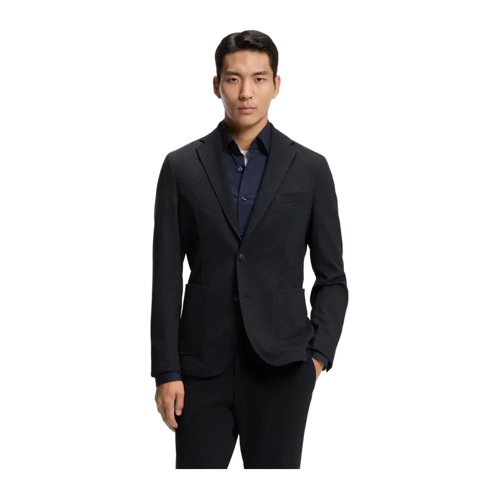 Boss Slim Fit Jacket In Performance Stretch Fabric Dark Blue