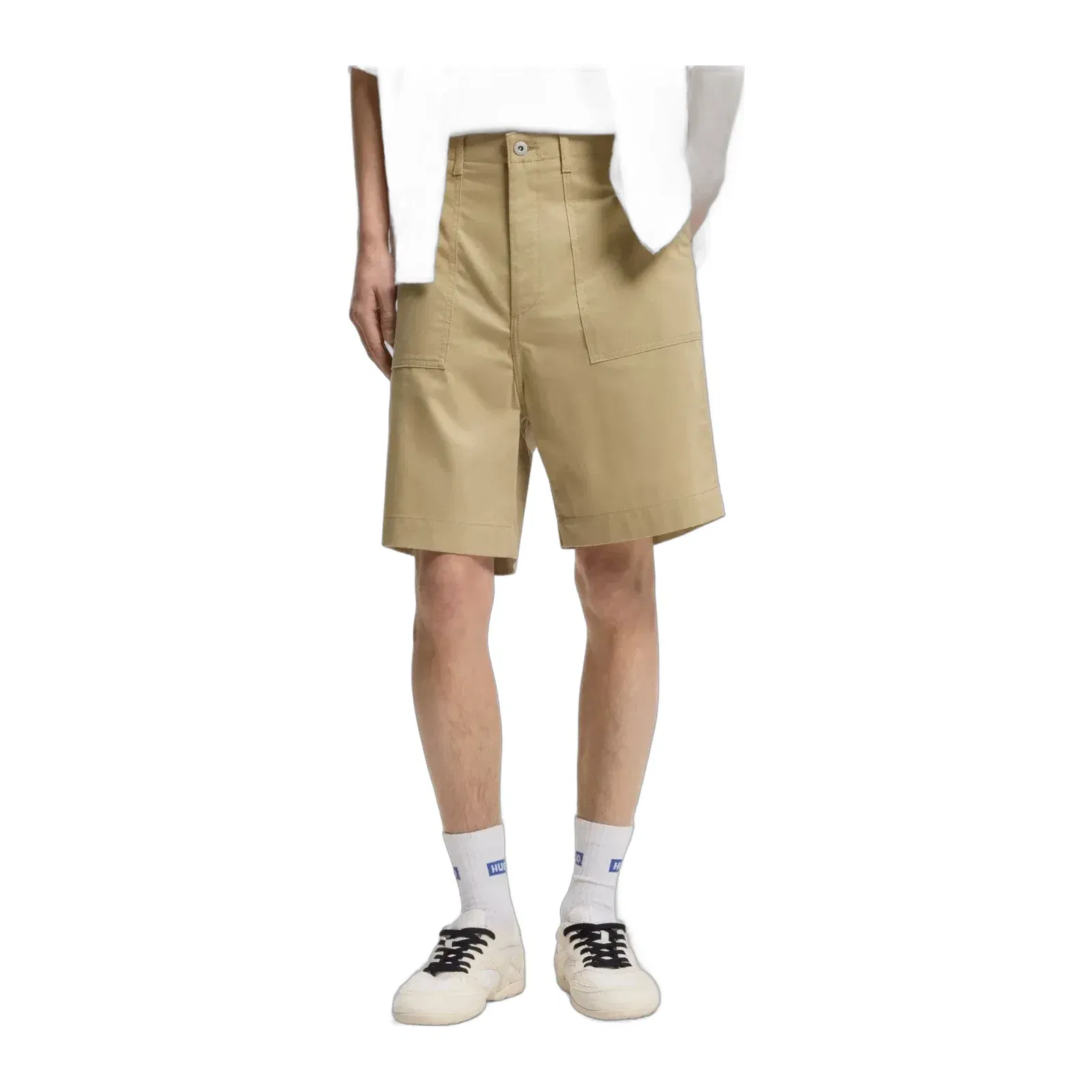 Hugo Shorts In Mercerised Cotton Canvas Beige