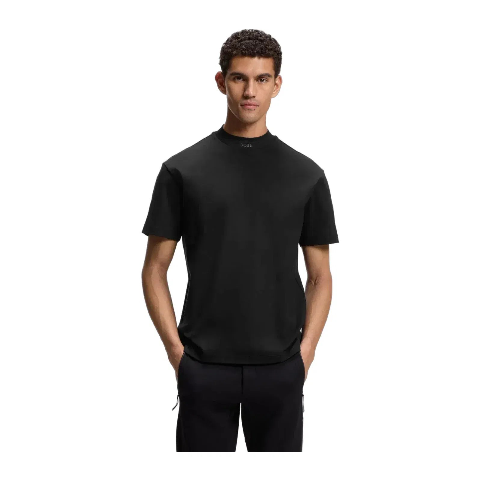 Boss Porsche X Boss Relaxed Fit T Shirt With Logo Collar Black