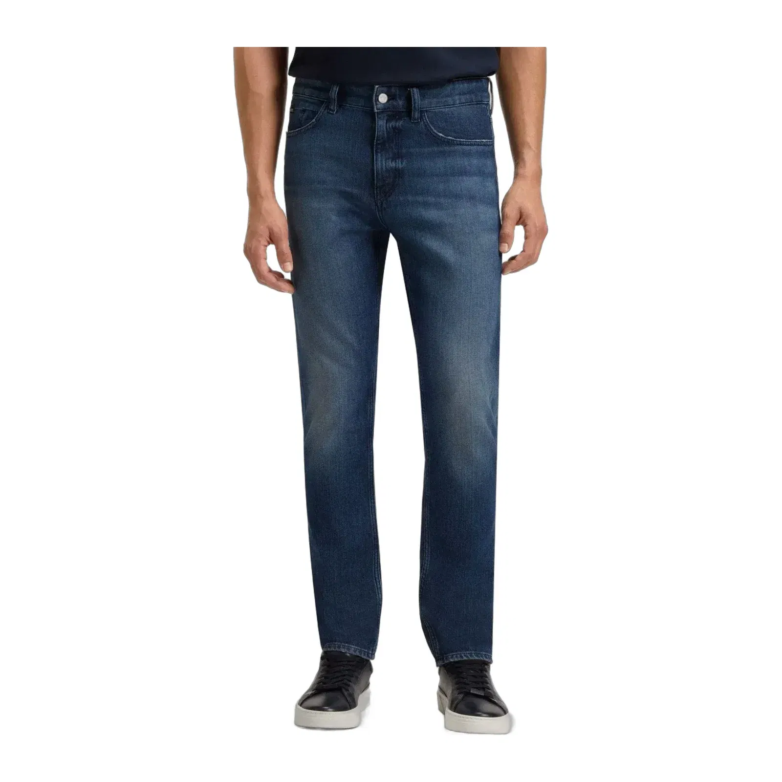 Boss Delaware Blue Slim Fit Jeans In Mechanical Stretch Denim Dark Blue