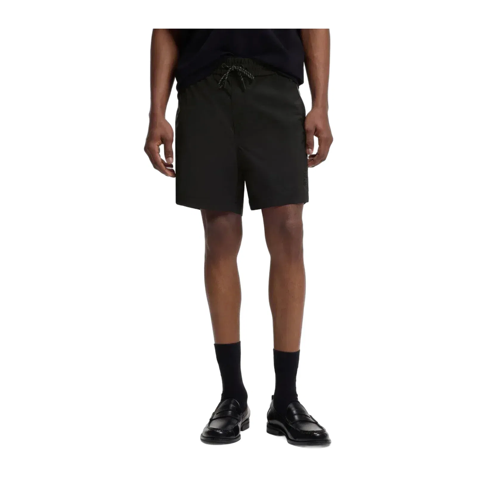 Hugo Contrast Piping Shorts With Water Repellent Finish Black