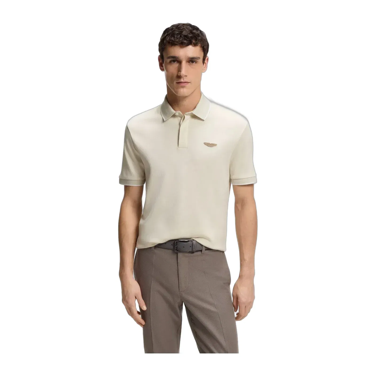 Boss X Aston Martin Polo Shirt In Wool Cotton Piqu White
