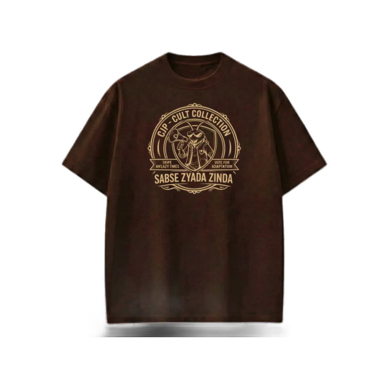 SABSE JADA ZINDA BROWN T-SHIRT