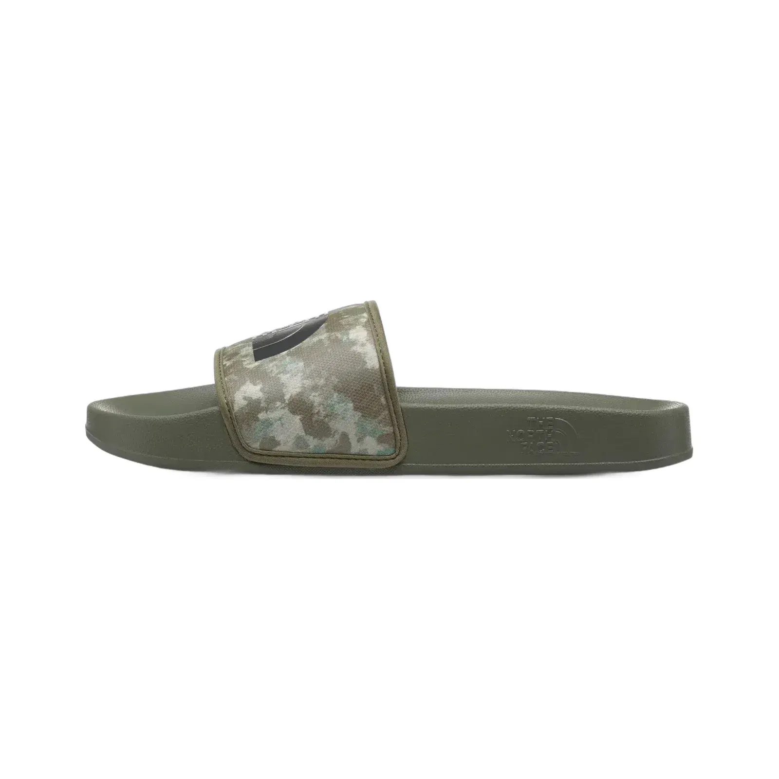 The North Face Mens Base Camp Slides Iii Military Olive Stippled Camo Print Military Olive Stippled Camo Print