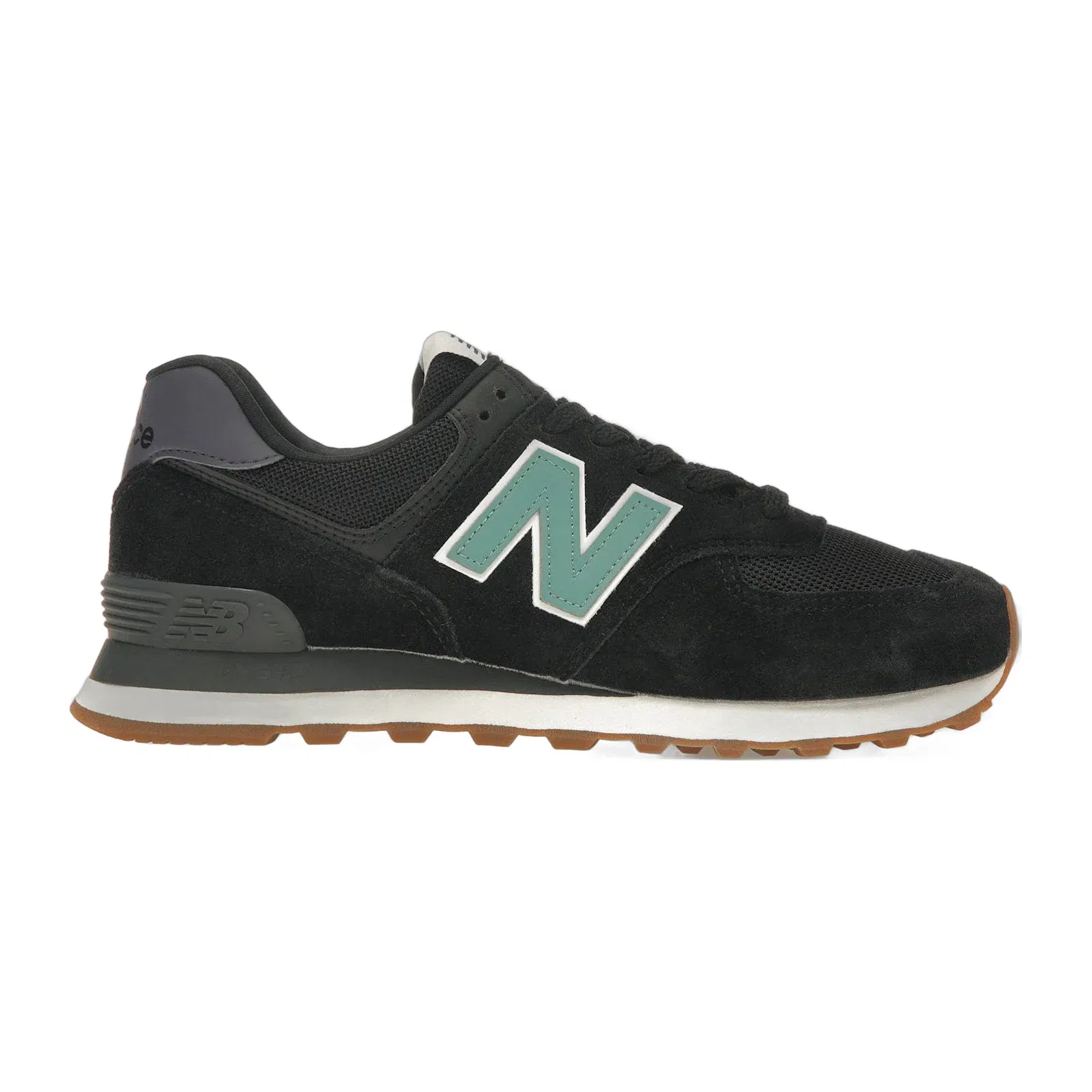 New Balance 574 Black Faded Teal Dark Mercury Womens