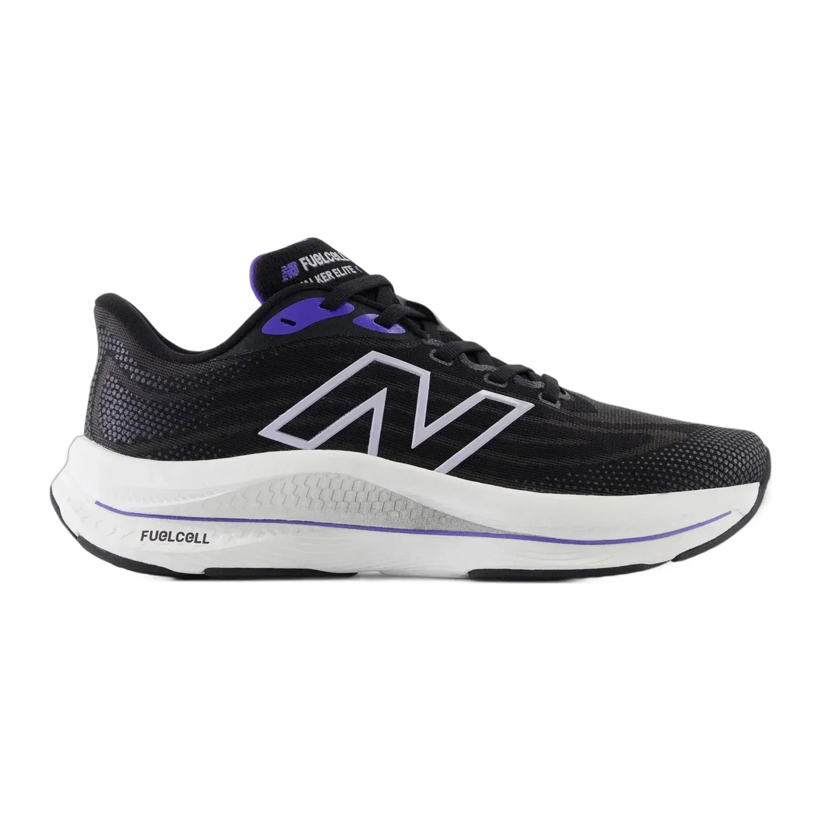 New Balance Fuelcell Walker Elite Black With Electric Indigo And Grey Violet Womens Black With Electric Indigo And Grey Violet