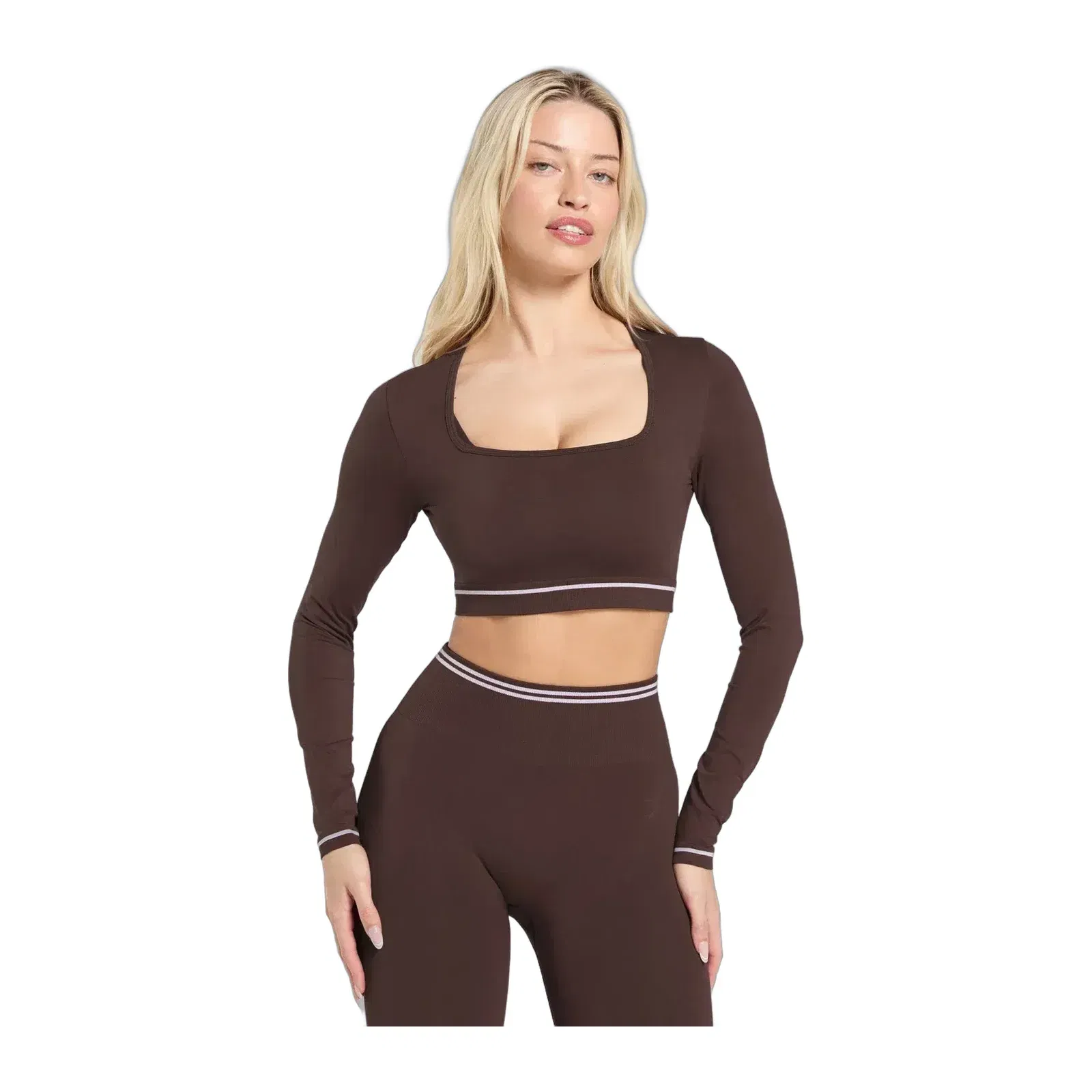 Women's Gymshark Contrast Seamless Crop Top Heritage Brown