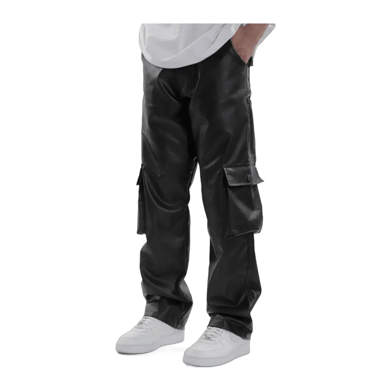 Leather Carpenter Pants - Black