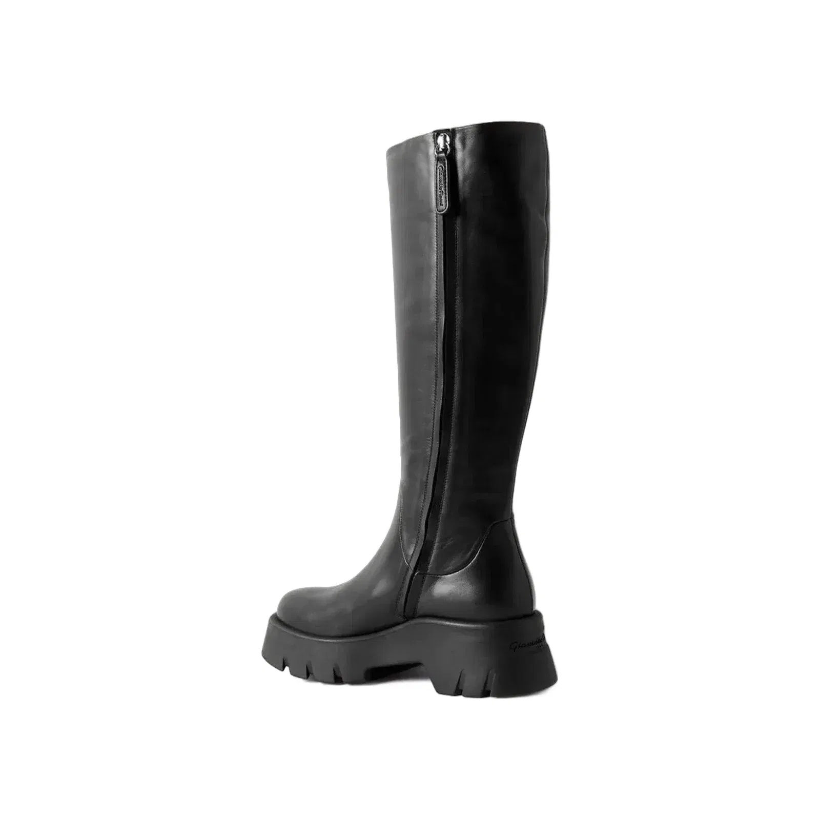 Gianvito Rossi Montey 20 Leather Knee Boots Black Women's