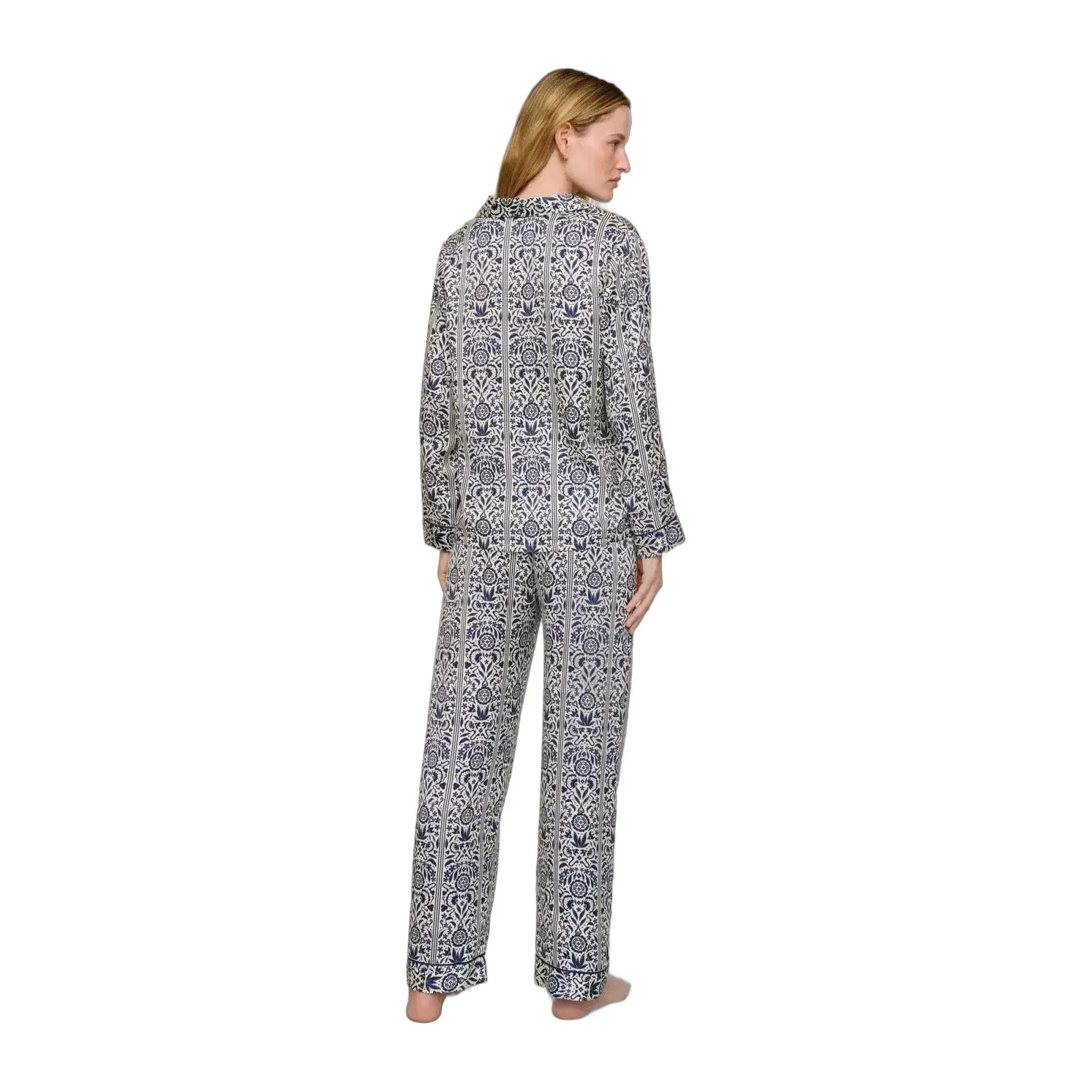 Eberjey x Casa Del Sol - Inez Washable Silk Printed Long PJ Set