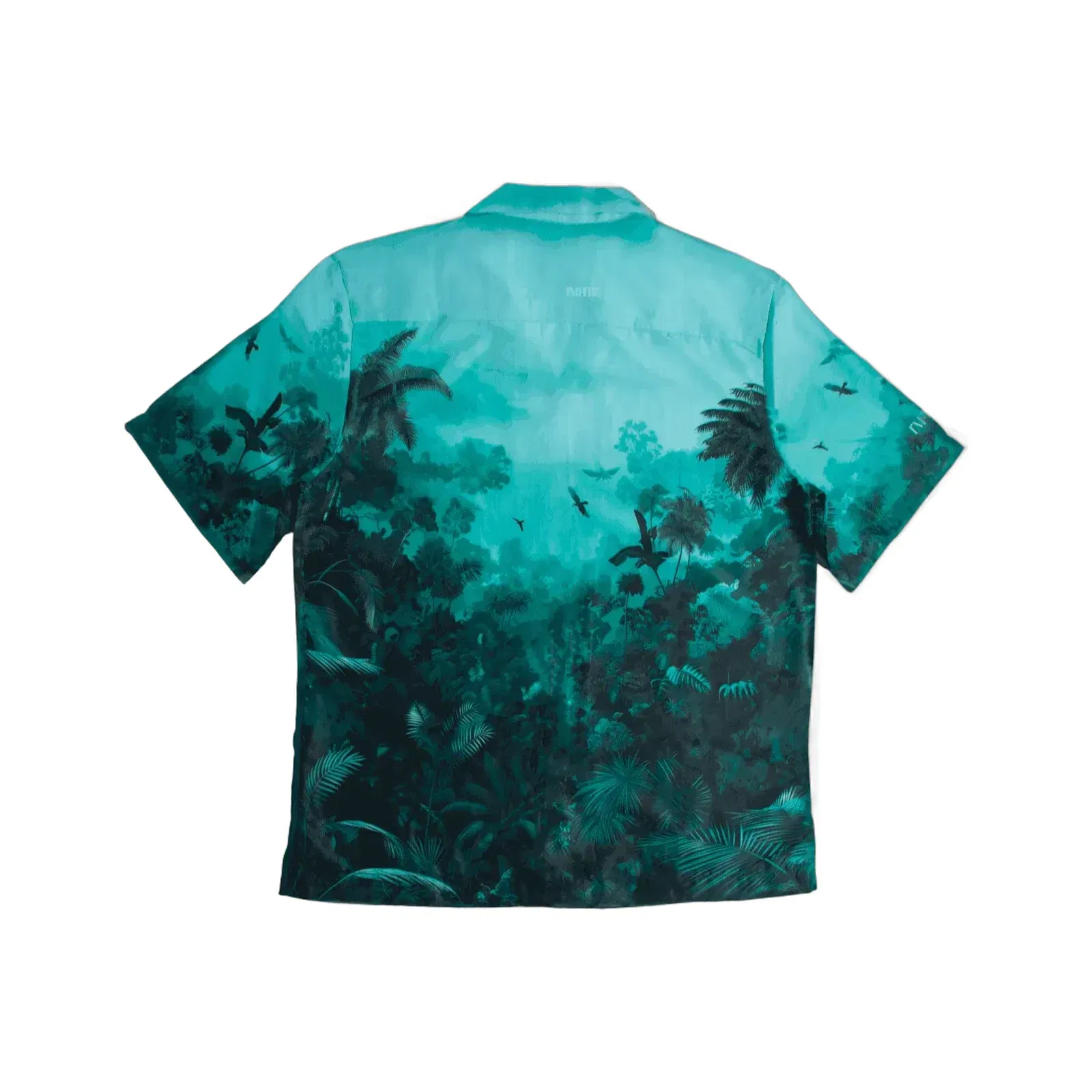 Teal forest portrait Resort collar shirt