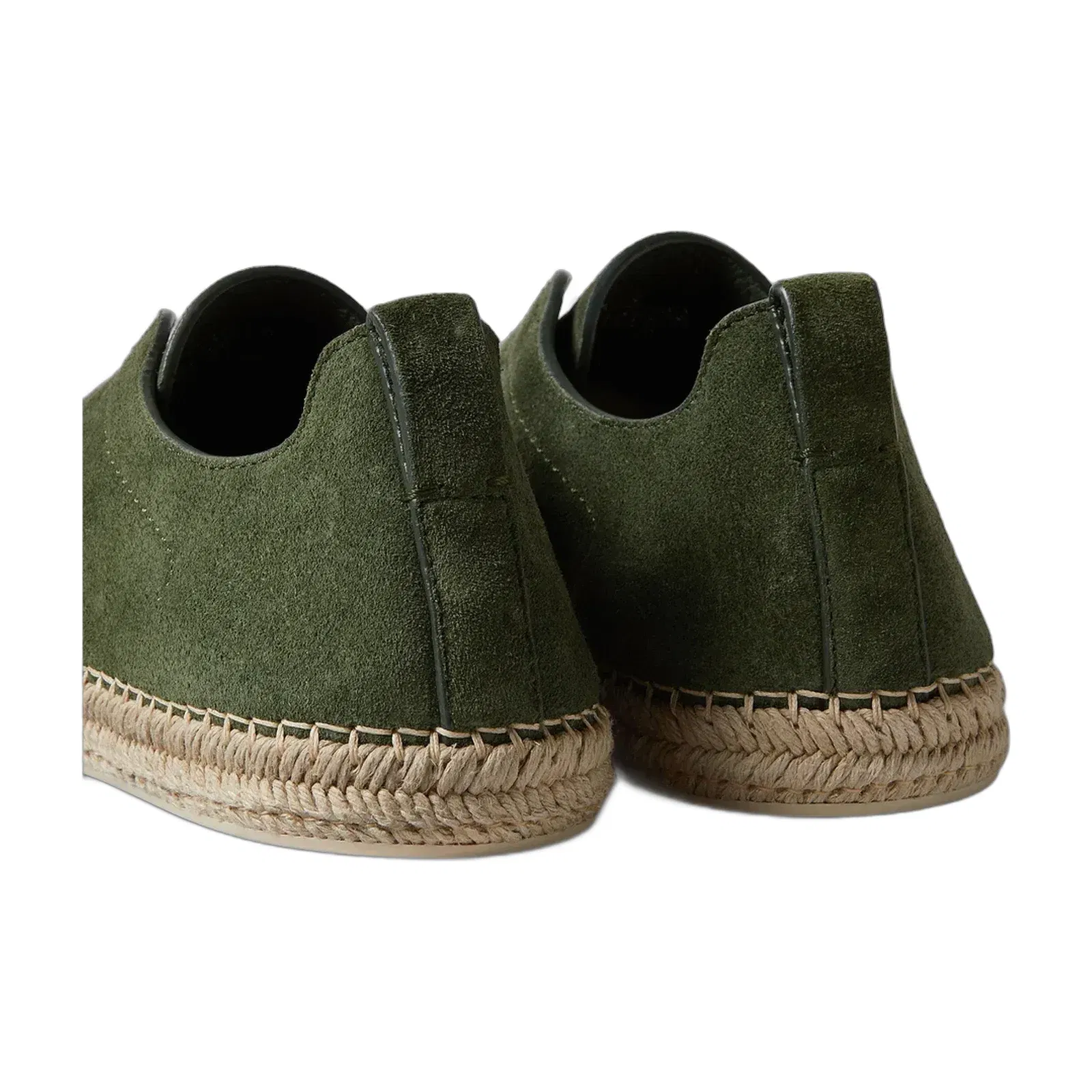 Zegna Pine Green Suede Triple Stitch Espadrilles