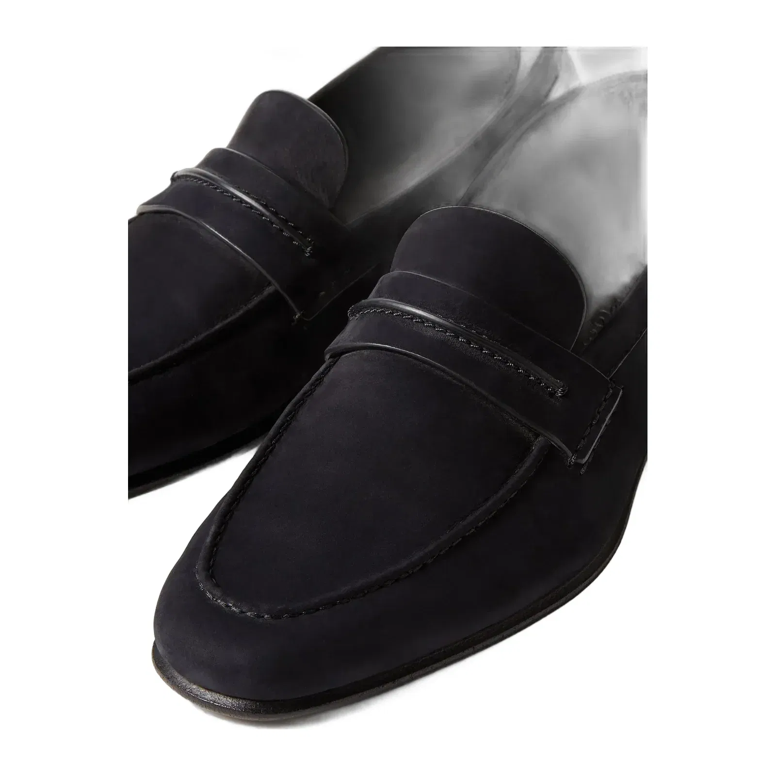 Zegna Navy Blue Secondskin Mocassin Loafer