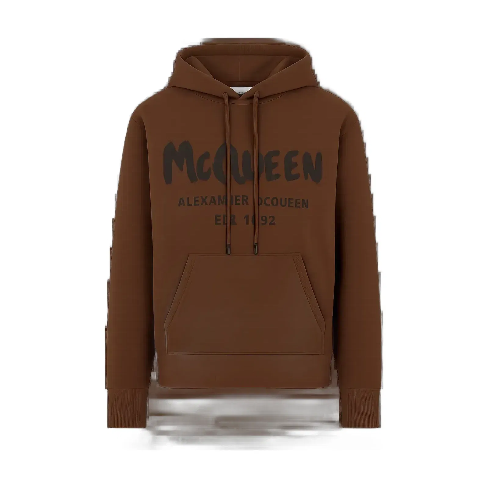 Alexander McQueen Brown Hoodie with Watercolor Graffiti print