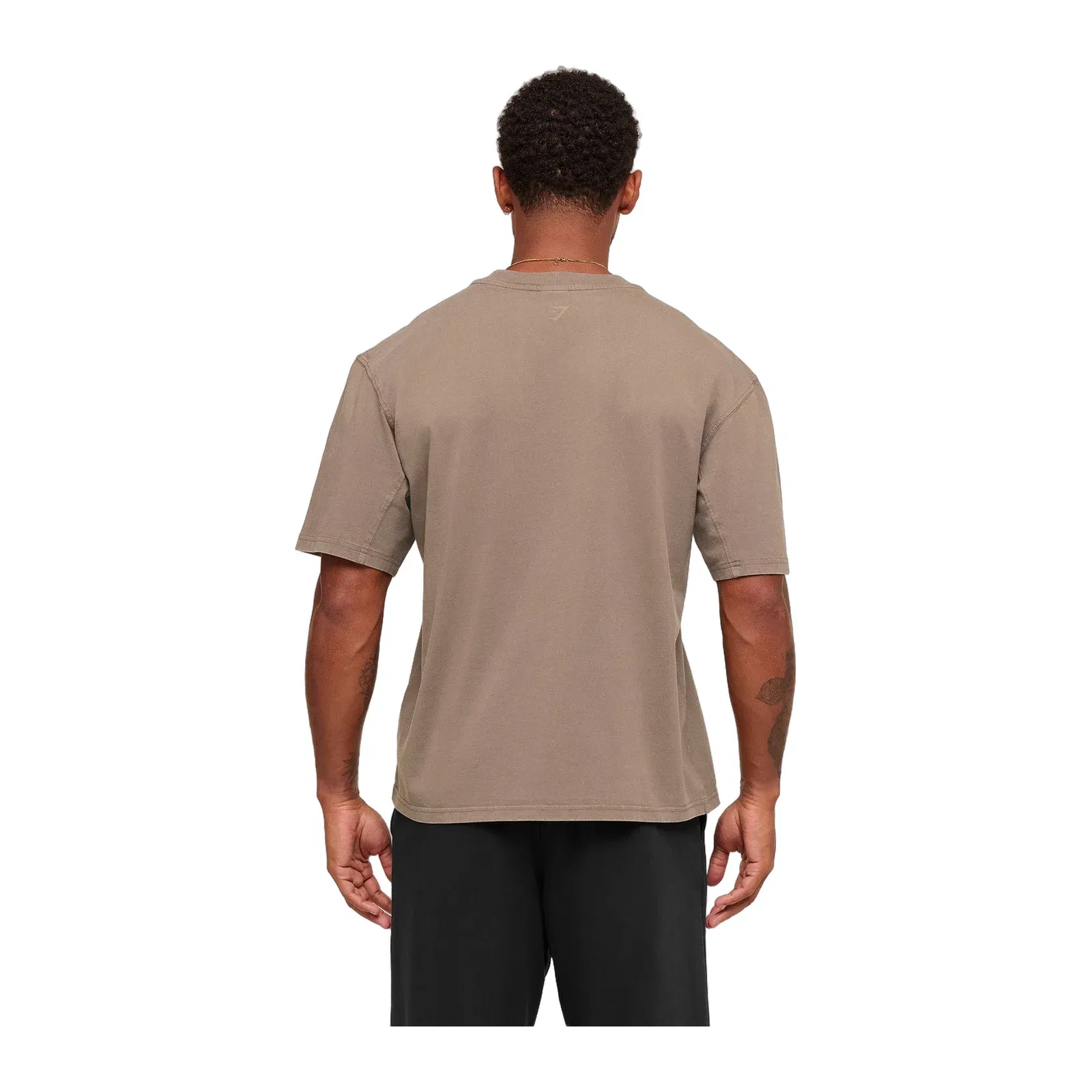 Gymshark Collegiate Washed T-Shirt oversized fit Soft Brown