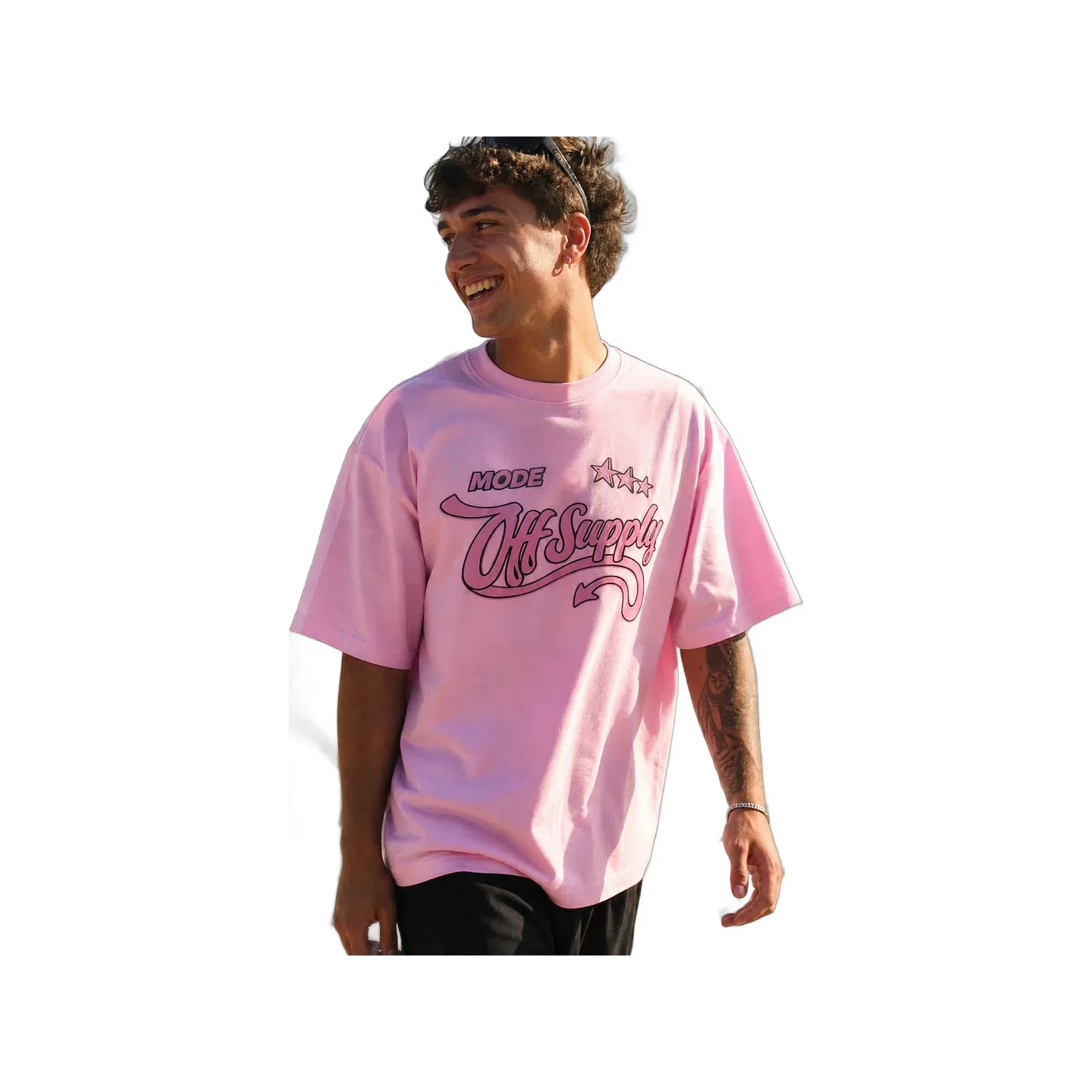 Off supply Devil Mode T- Shirt Pink