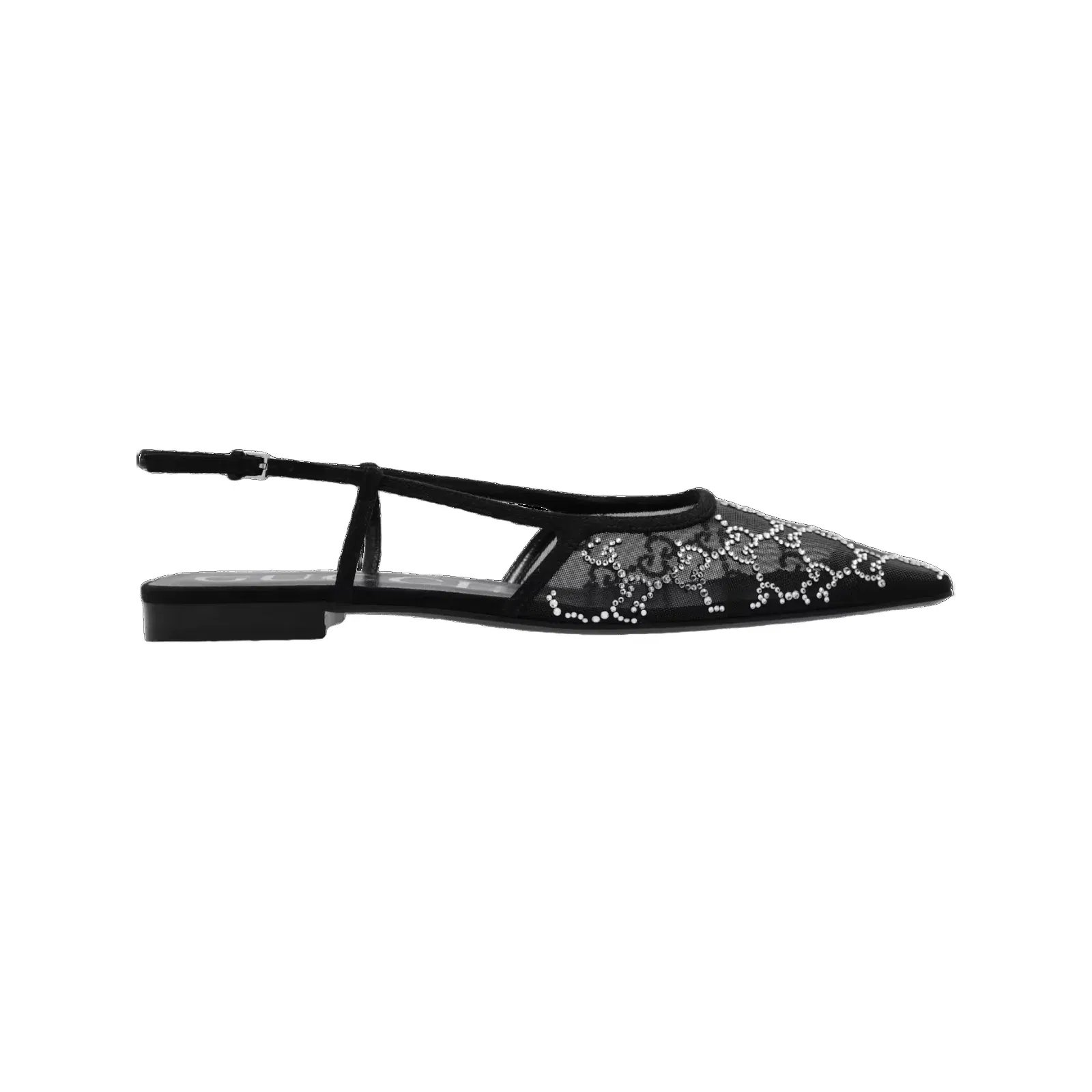Gucci Demi Ballet Mesh Crystal Flats Black (Women's)