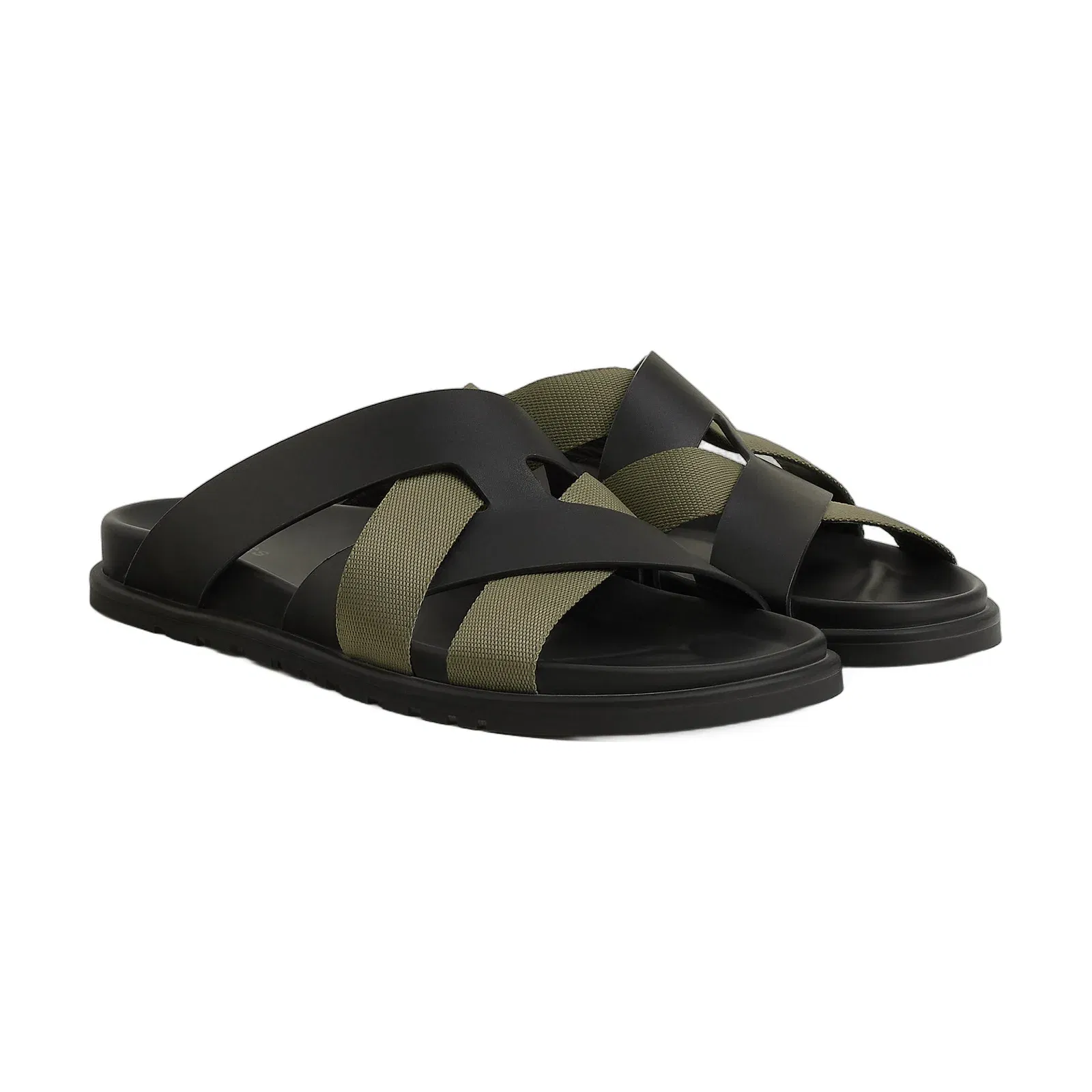 Hermes Kazimir Sandal Black/Tundra Green