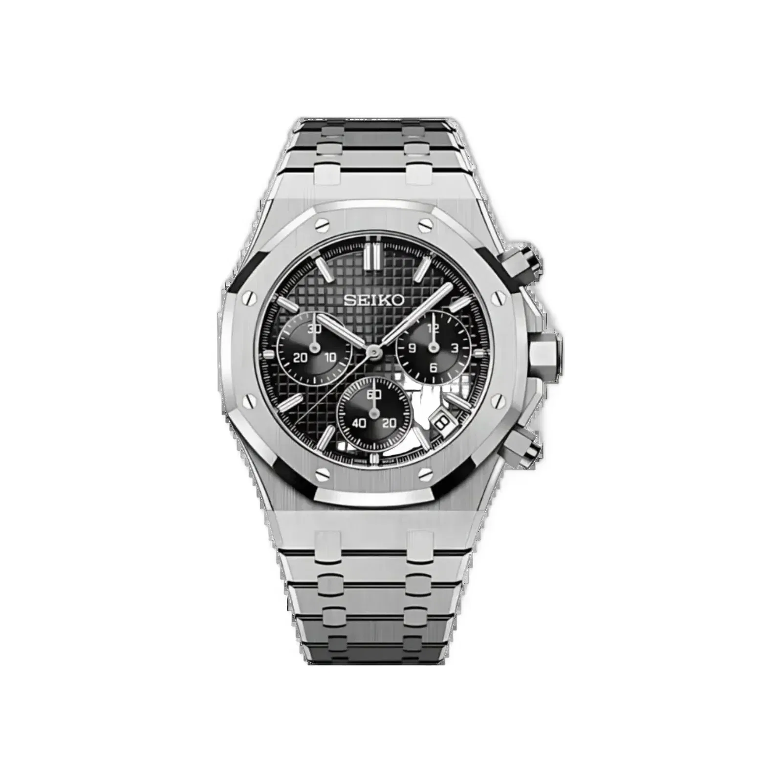 Seiko Mod Royal Oak Chronograph Black
