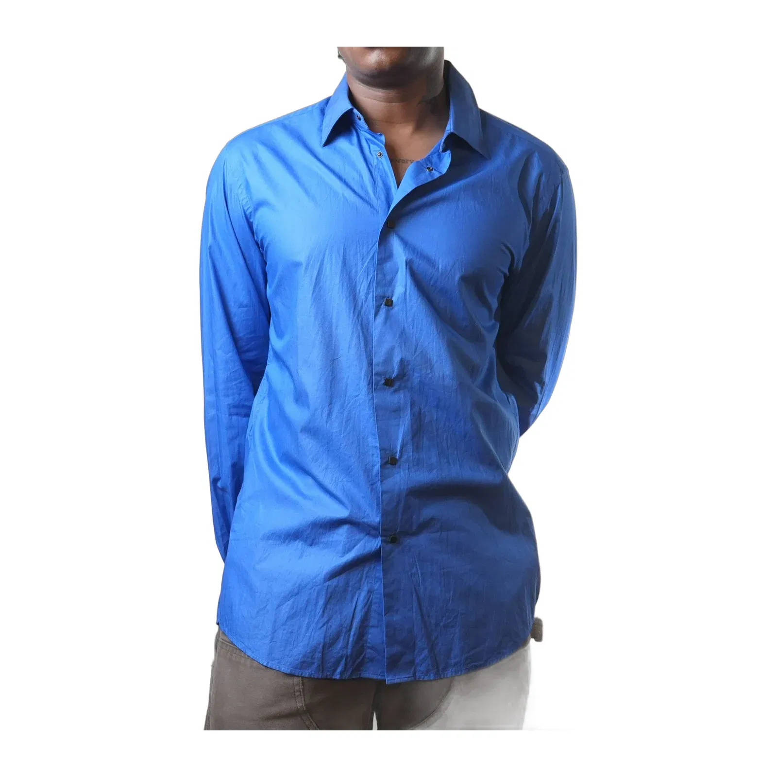 Versace Blue Formal Shirt (M)