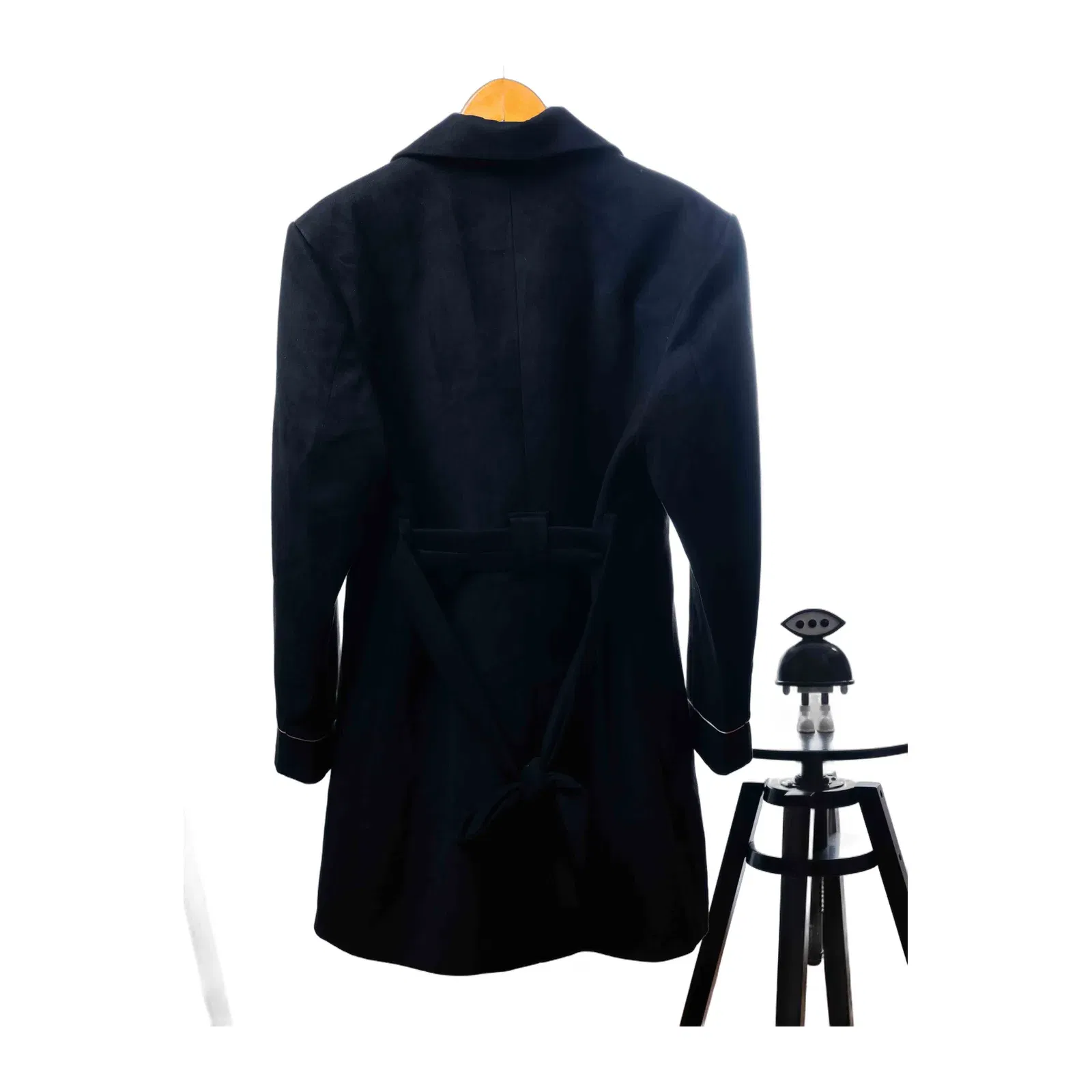 Black sheep black velvet overcoat (One Size)