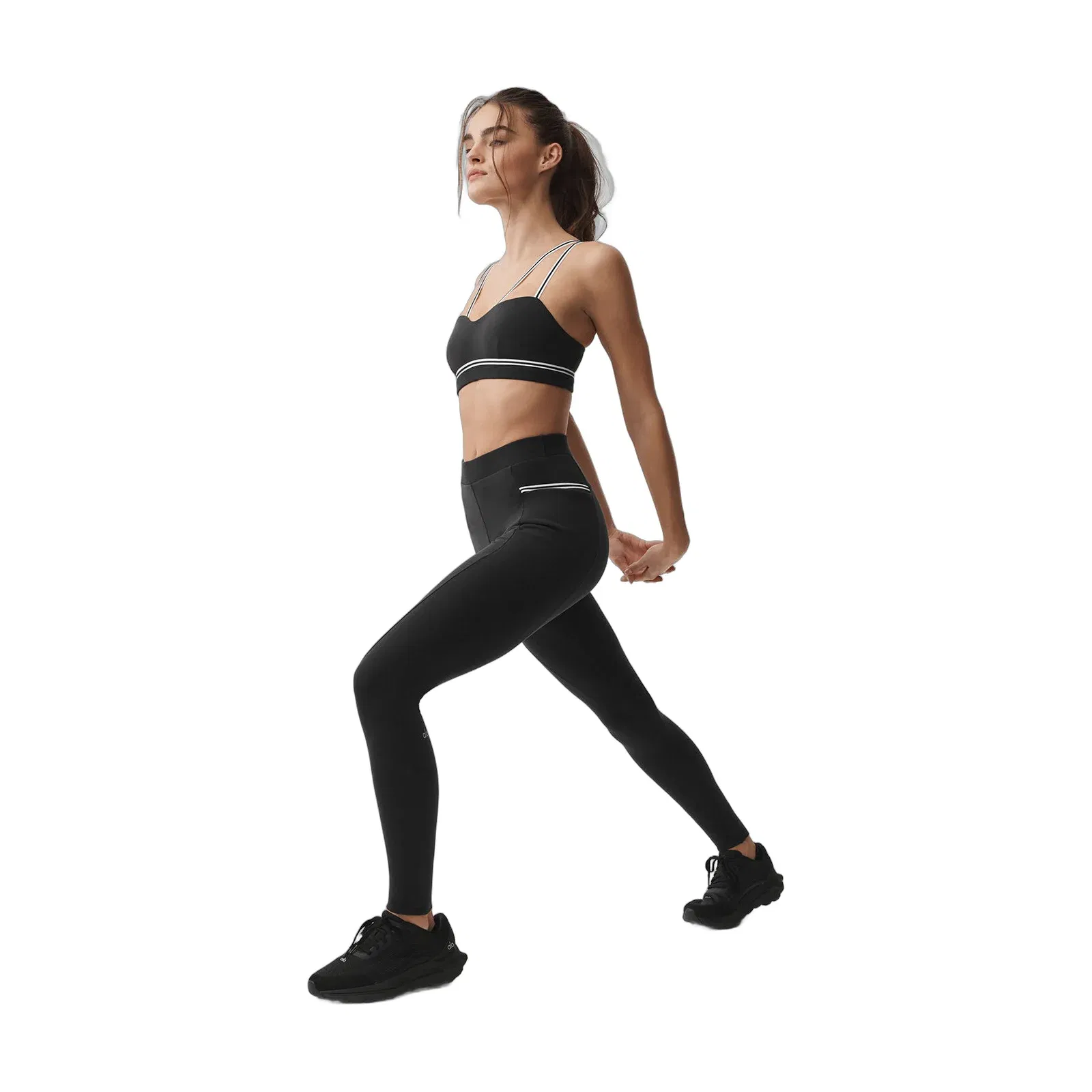 Alo Yoga Airbrush High-Waist Fast Track Legging - Black/White