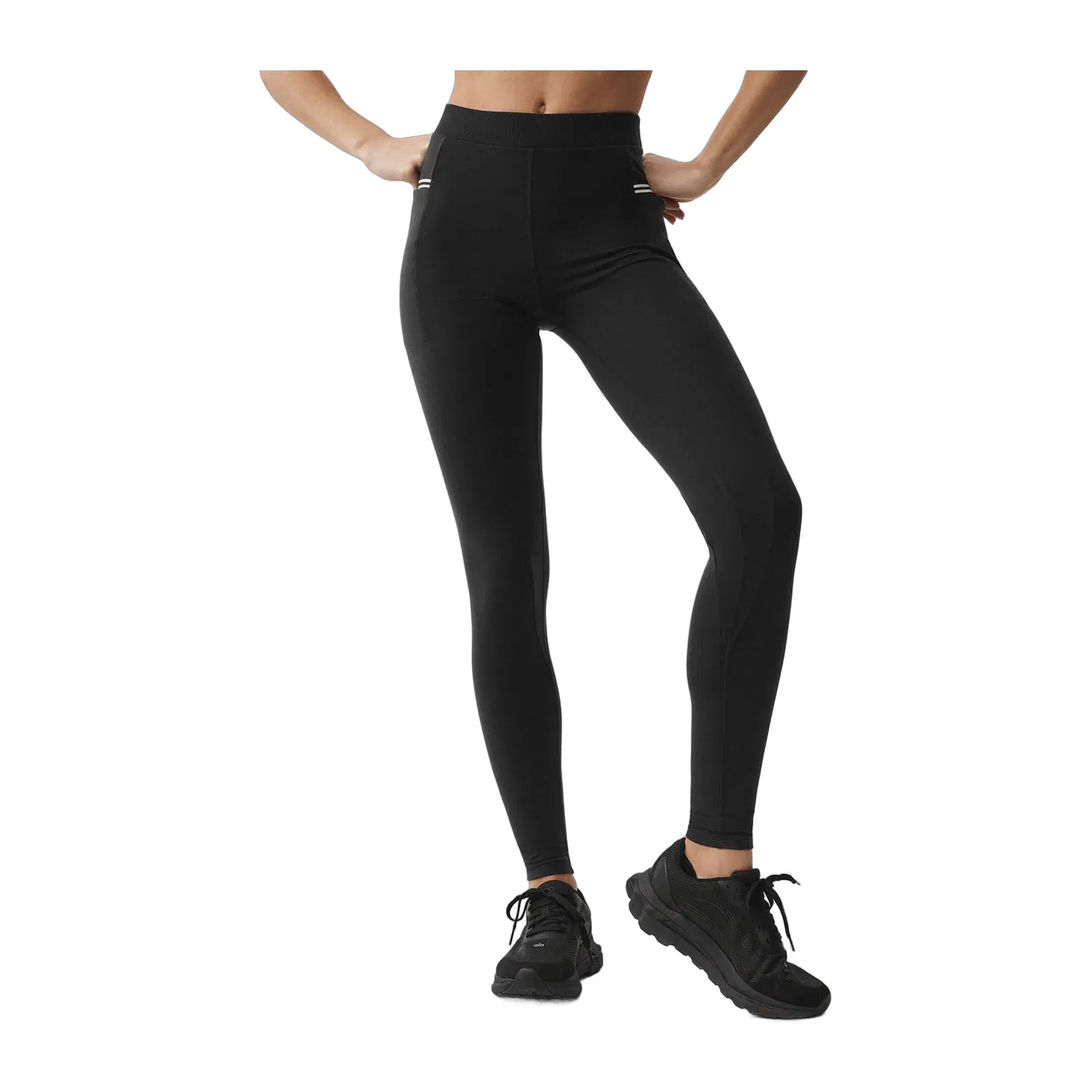 Alo Yoga Airbrush High-Waist Fast Track Legging - Black/White