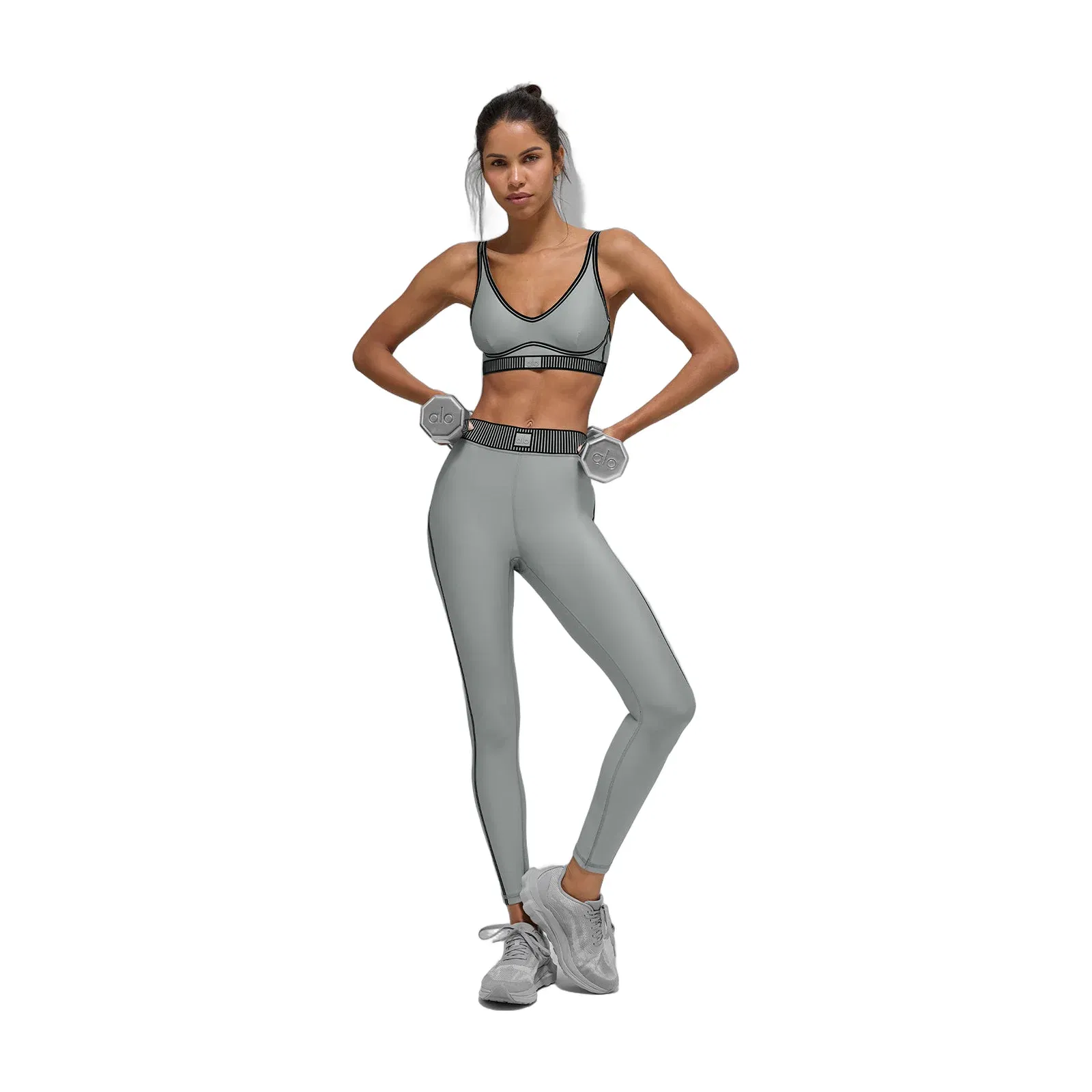 Alo Yoga Airlift Line Up Bra - Lunar Grey