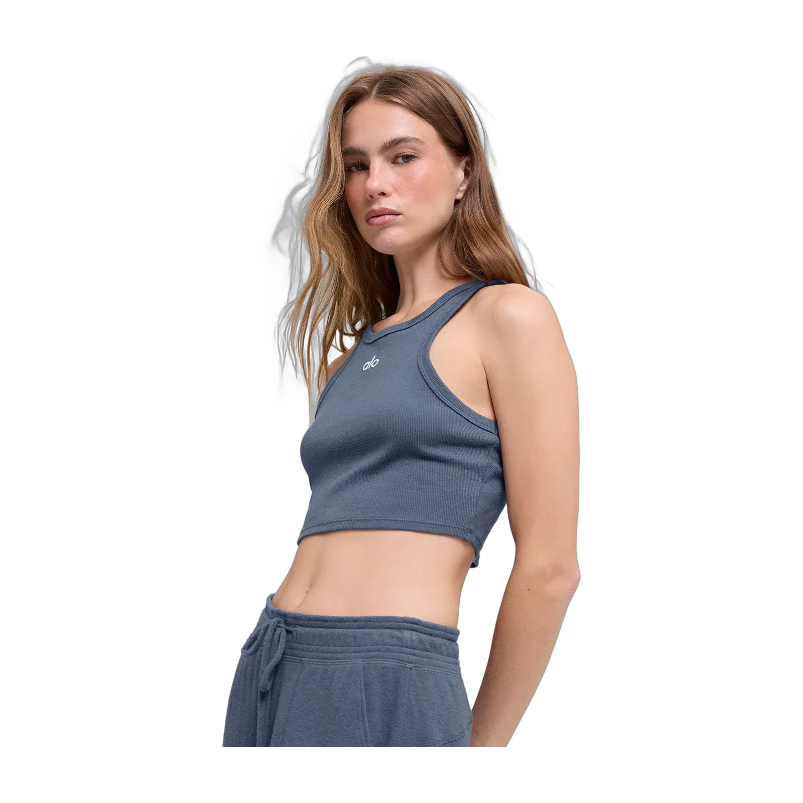 Alo Yoga Aspire Tank - Bluestone/White