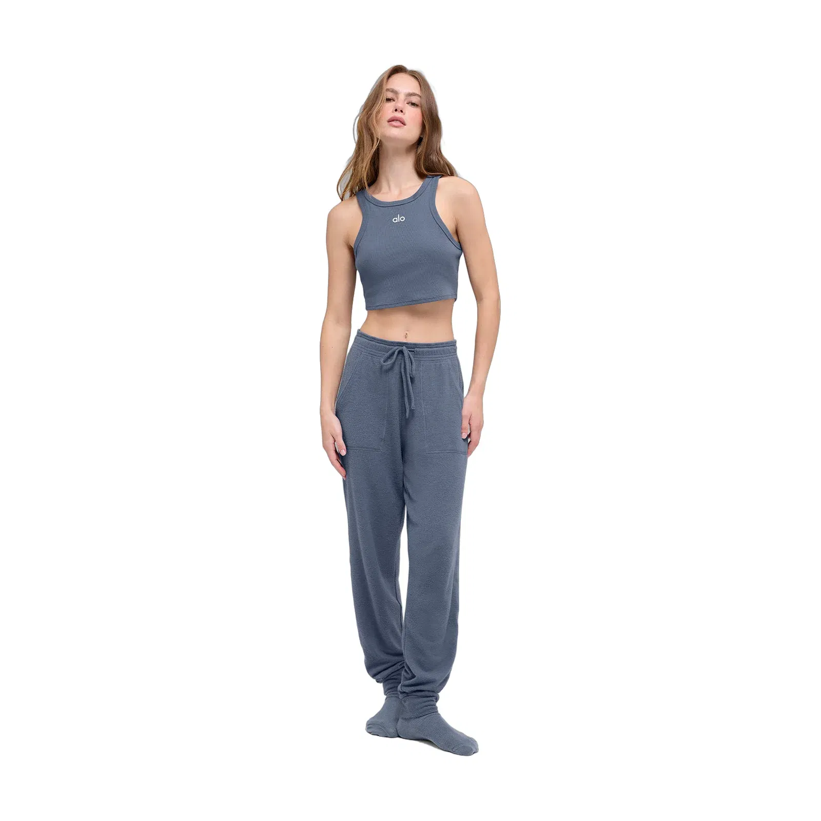 Alo Yoga Aspire Tank - Bluestone/White
