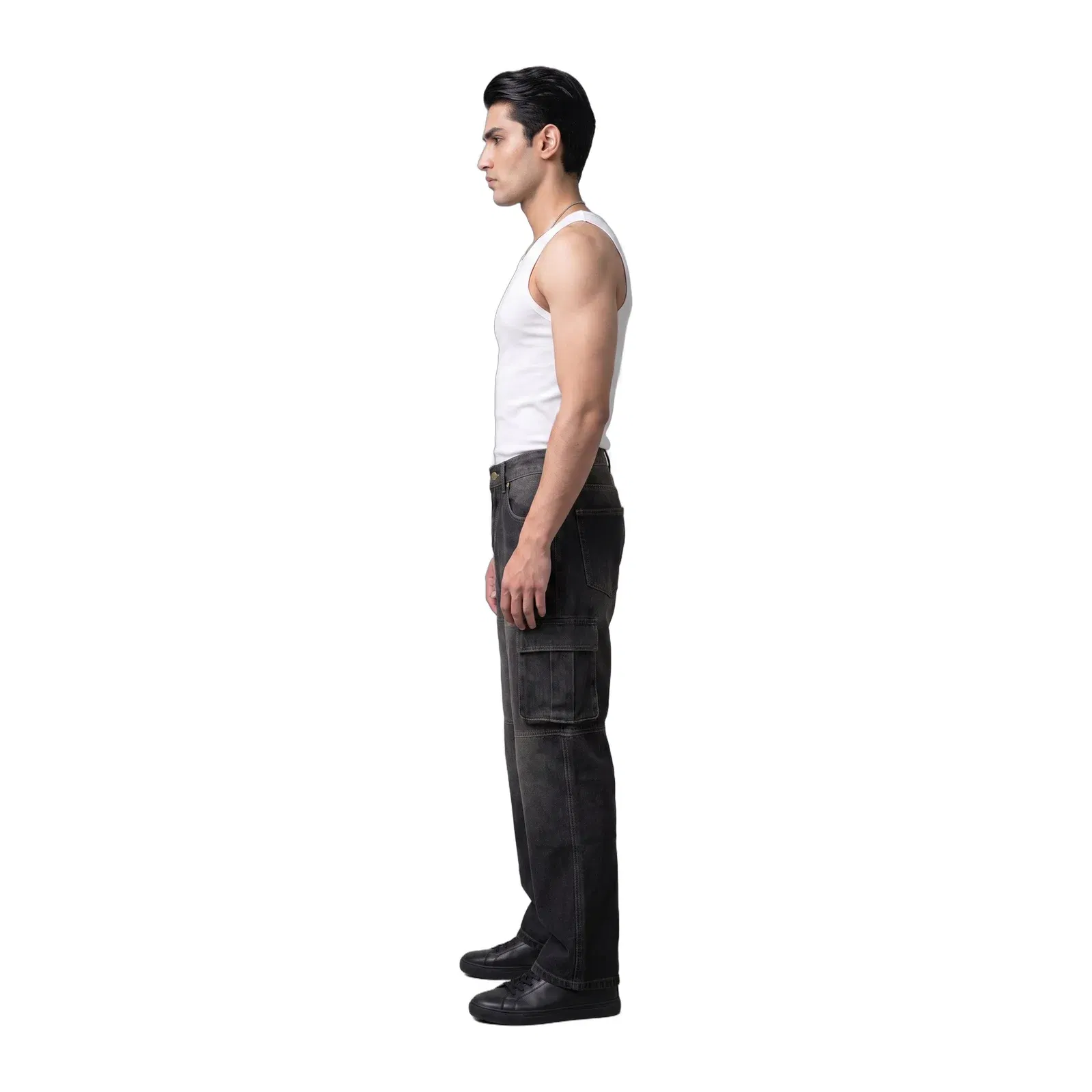 CARBON BLACK DENIM MEN'S CARGO